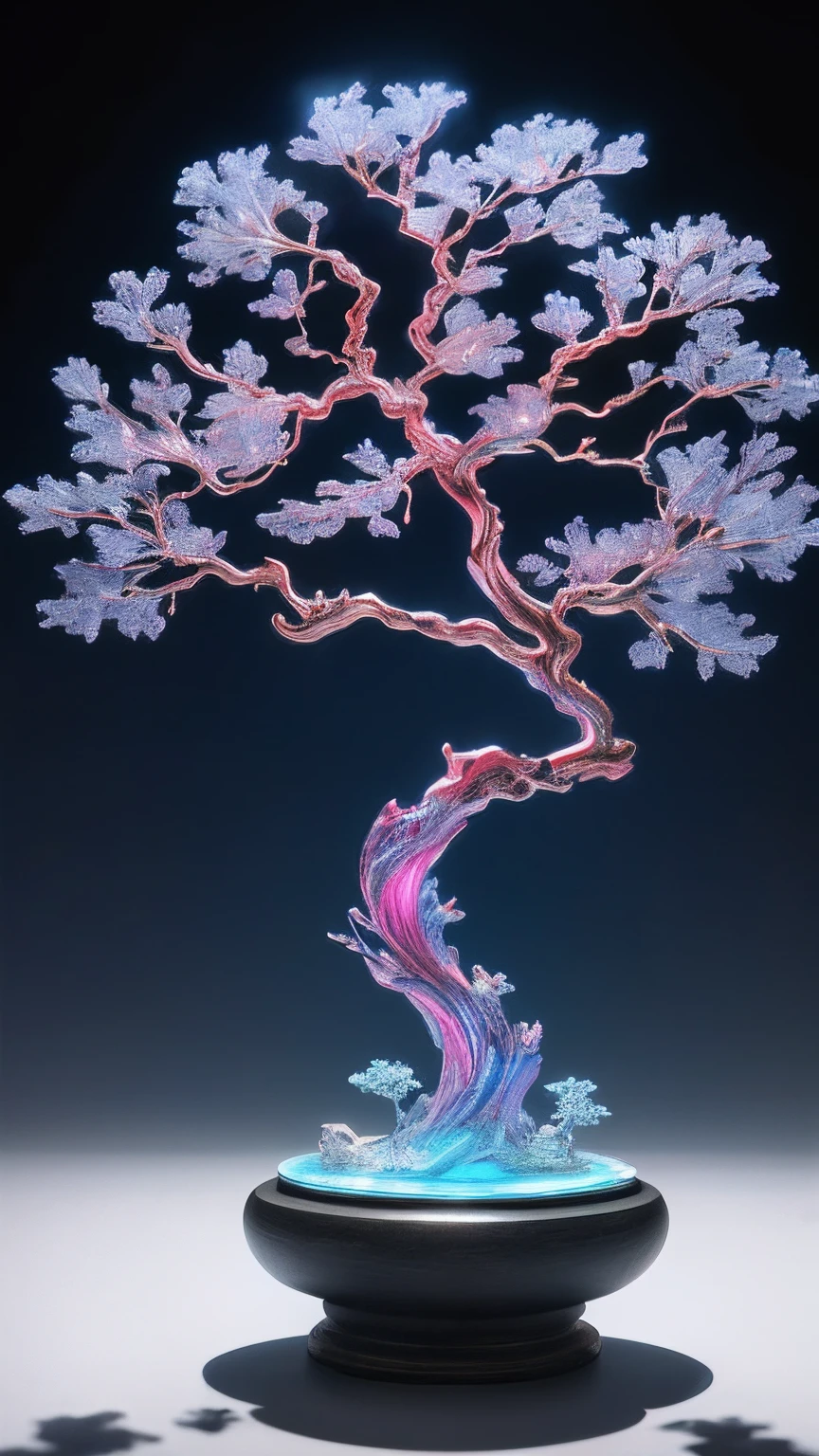 best quality, realistic, photorealistic, ultra detailed, Rich colors，blue colors，in pink，red colour，cyan colors，golden colored，argent
Miniature landscape，(Chinese architecture)，Divine Tree，透光
highly detailed carving on "southern ice" porcelain,
Ultra wide angle,Accent Lighting,Volumetric Lighting,backlighting, (detailed light),((an extremely delicate and beautiful)),dramatic_shadow,ray_tracing,hdr