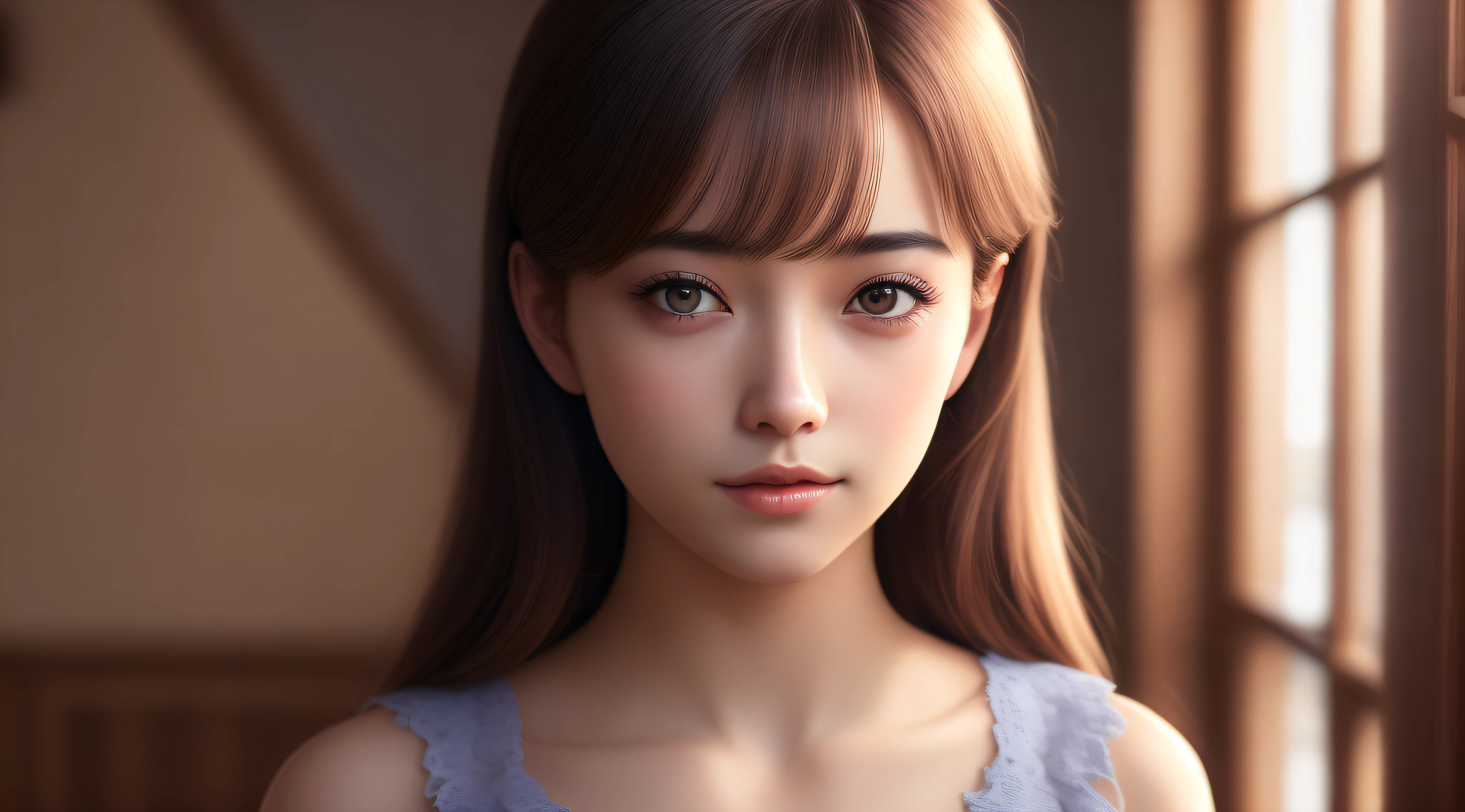 Best quality,masterpiece,ultra high res,(photorealistic:1.4),anime girl,shoulder,charming,Looking at the camera,