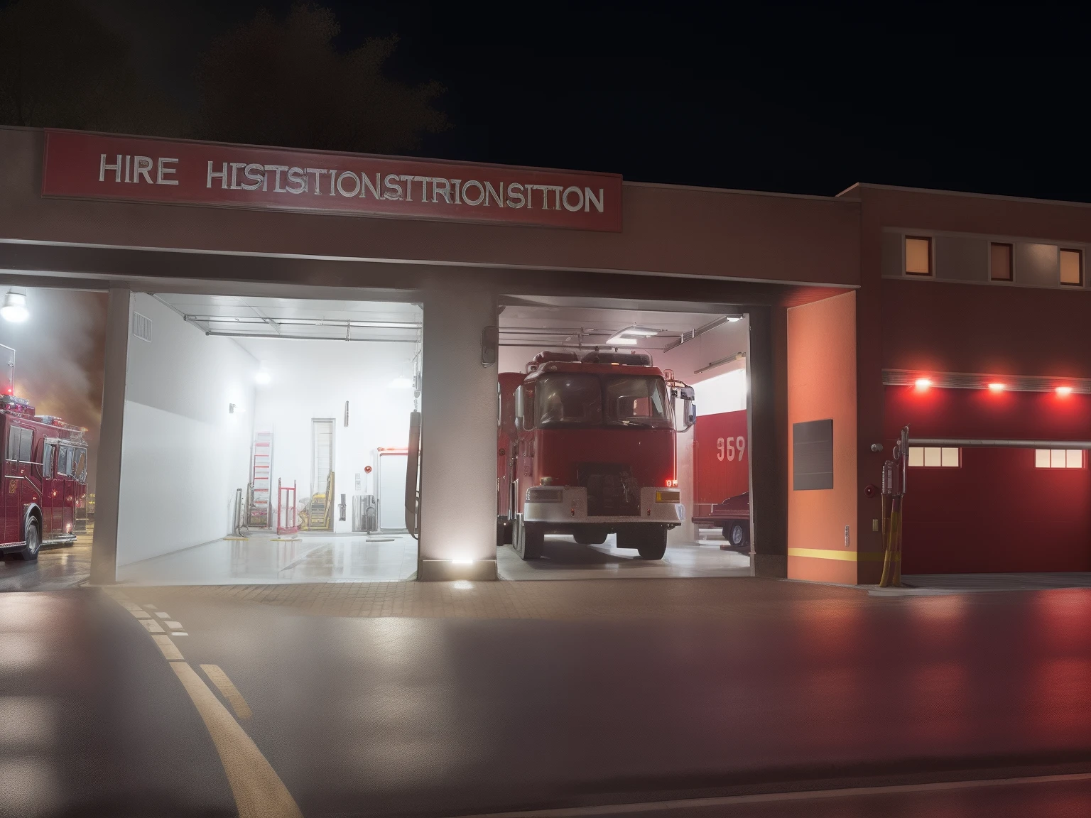 fire station at night