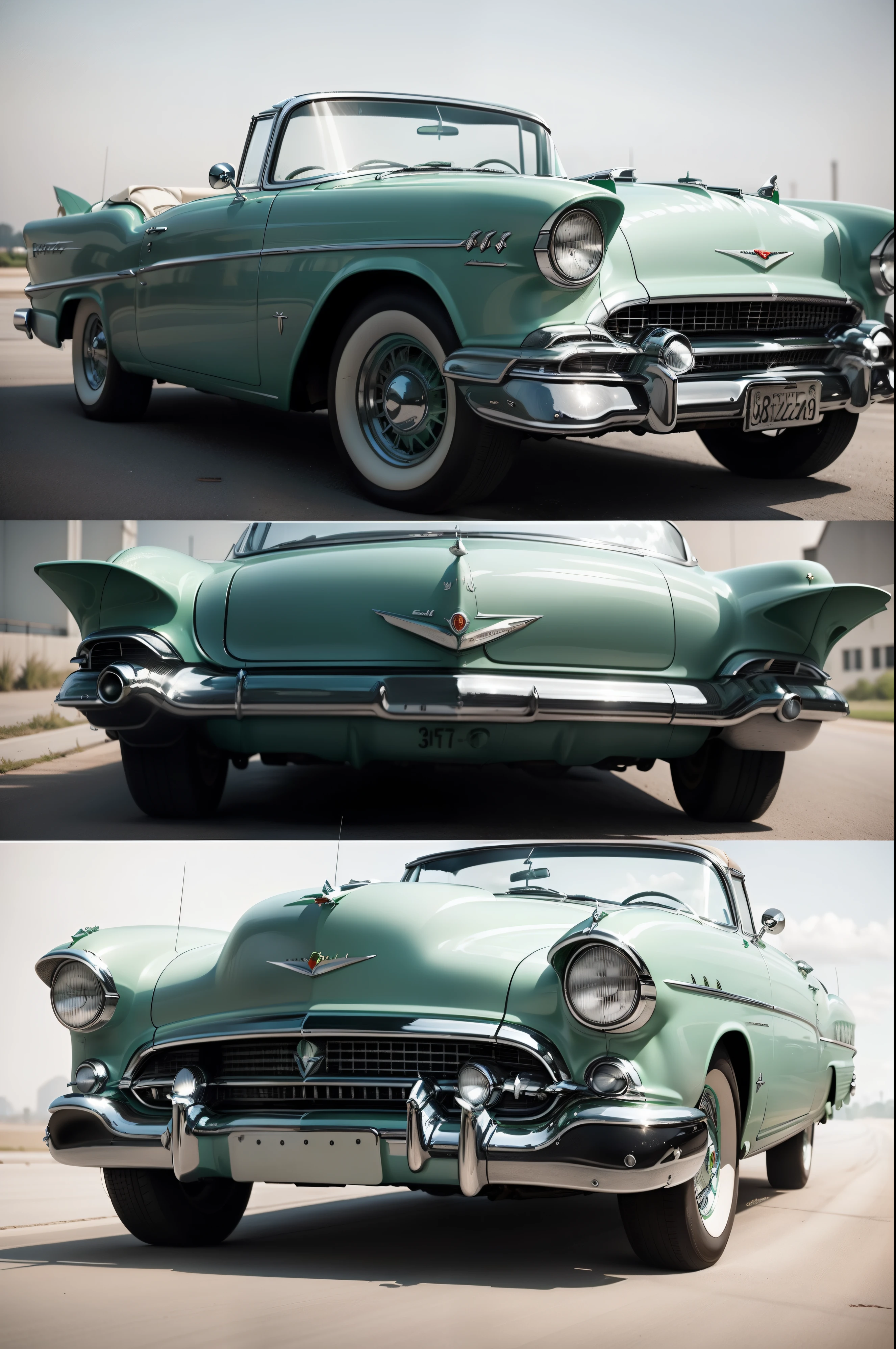 a close up of a green and white car with a white background, classic cars, 1957, looking regal and classic, convertable, classic car, 1955, 1 9 5 5, convertible, in retro colors, vintage cars, render, photo render, 1957 chevrolet bel air, 1 9 5 4, 1954