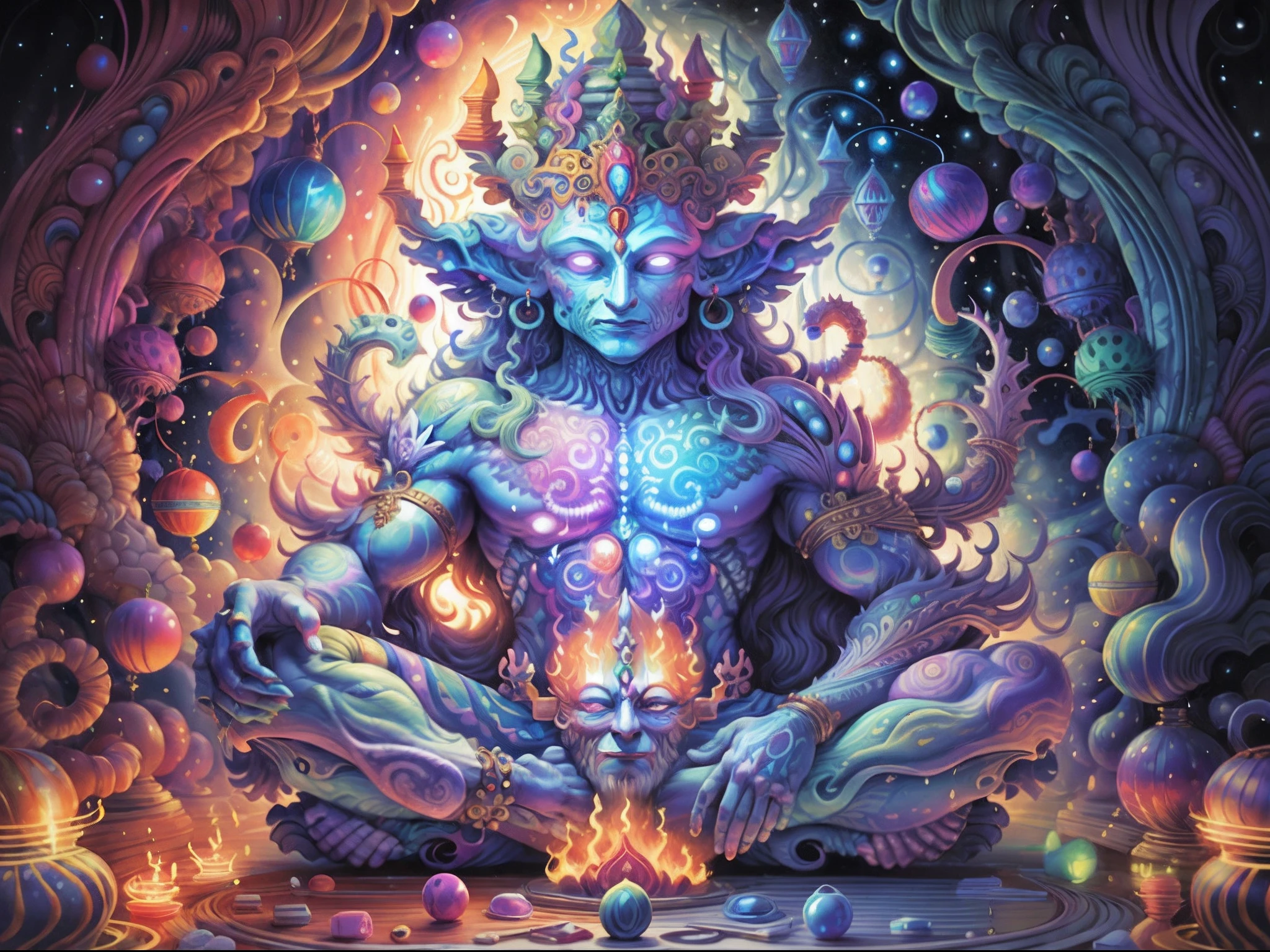 Hindu deity's psychedelic transforming