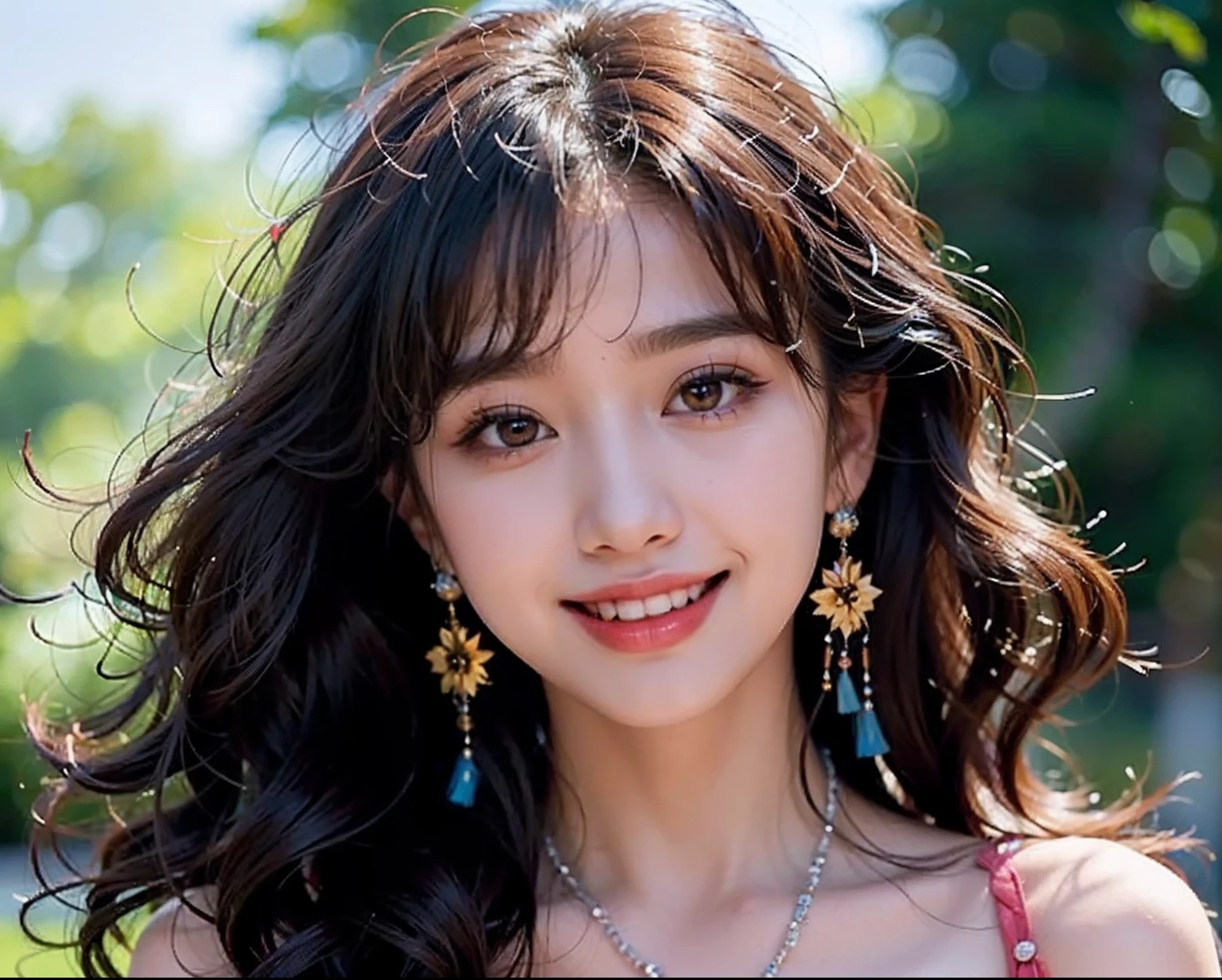 a close up of a woman with long hair wearing a dress, lalisa manobal, lee ji - eun, lee ji-eun, hwang se - on, jaeyeon nam, sun yunjoo, popular south korean makeup, beautiful south korean woman, popular korean makeup, by Tang Sin Yun Sandara, park ji-min, portrait of female korean idol
