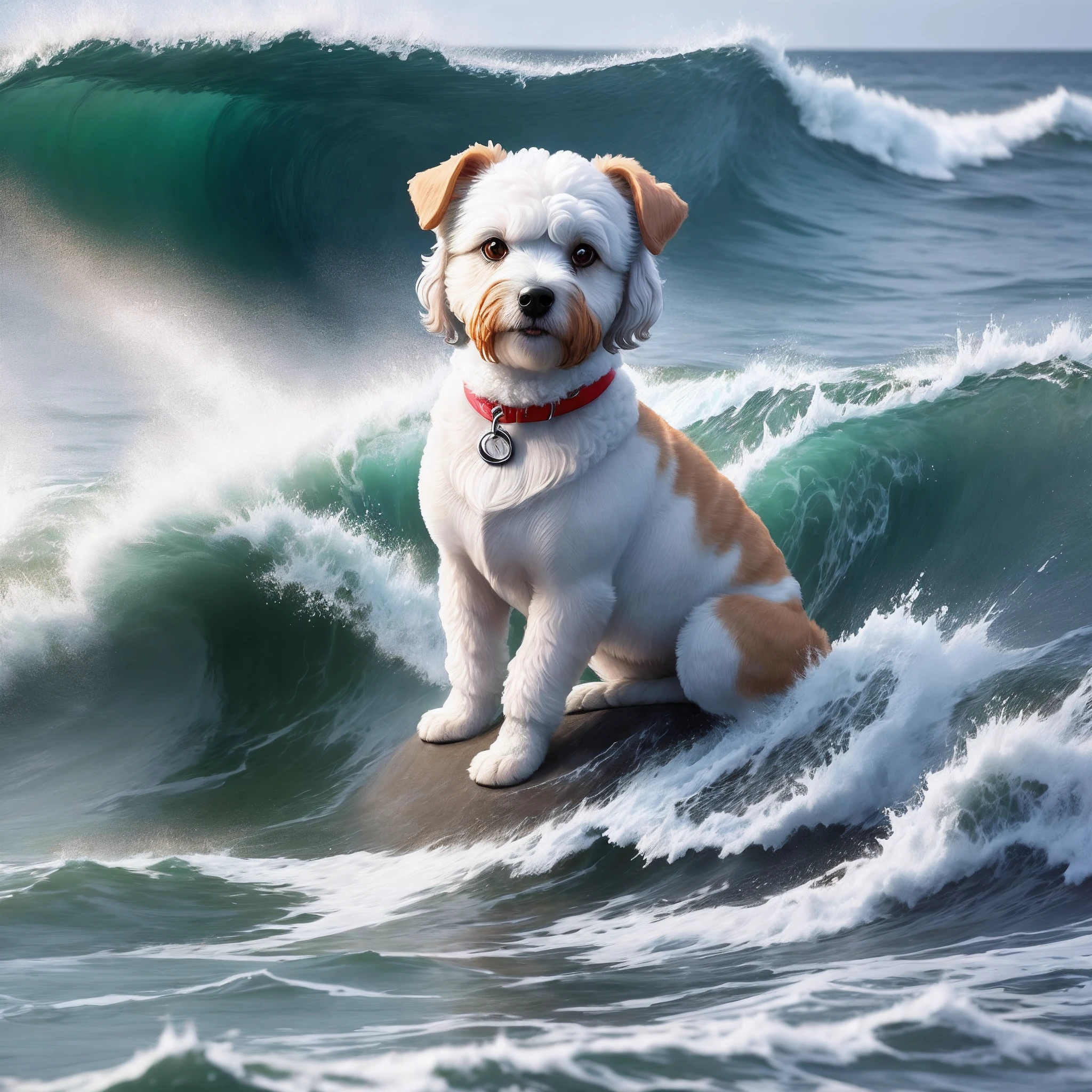 Bichon Terrier,swell sea
