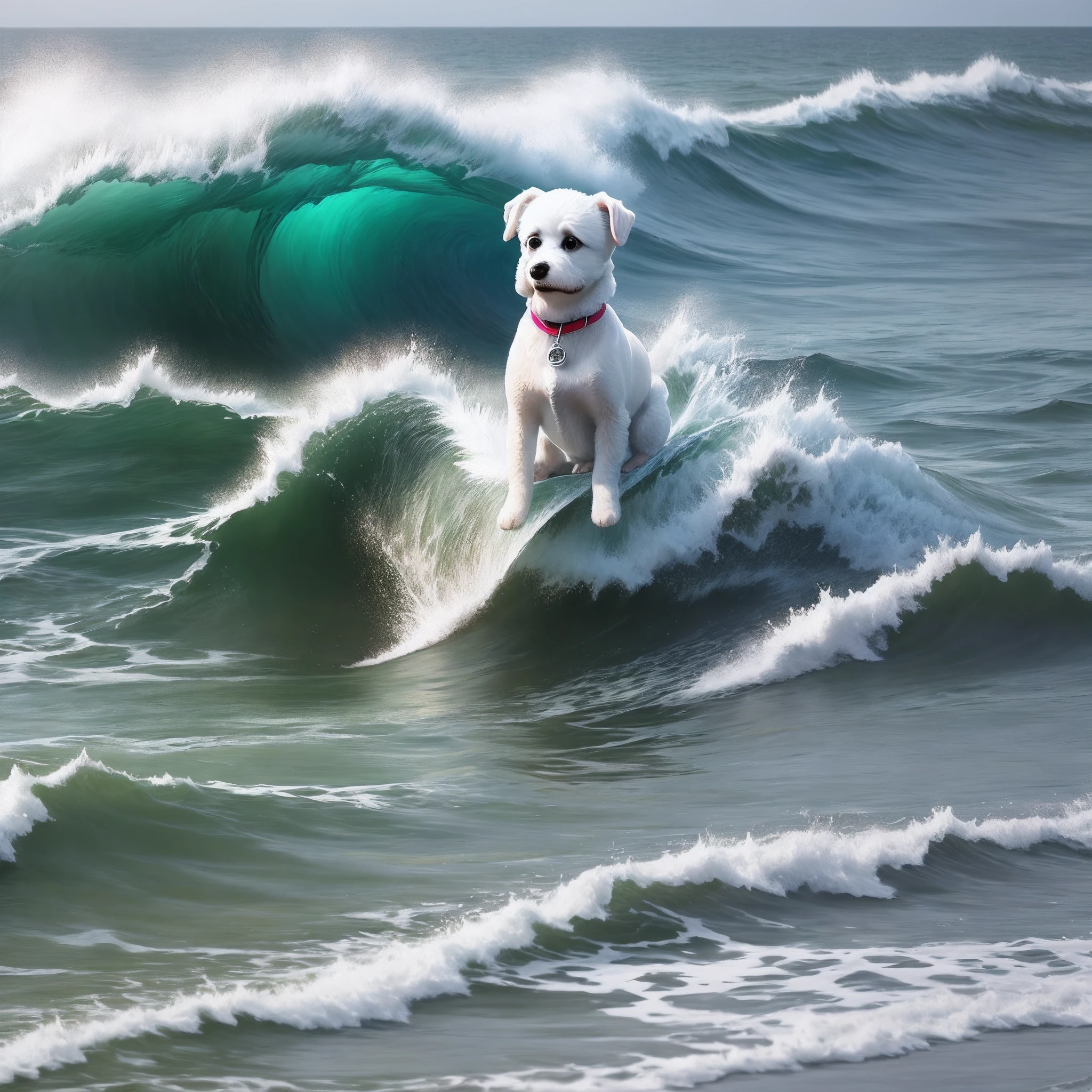 Bichon Terrier，swell sea
