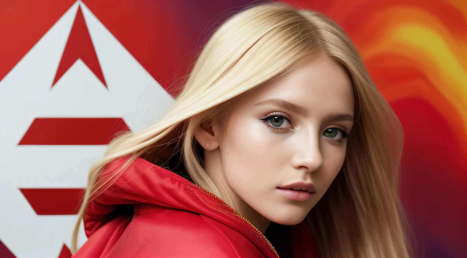 close up KIDS GIRL BLONDE LONG HAIR, com um capuz vermelho em um fundo vermelho, Erosions, scorpions, Caparisons, Album art, prop rocks, album cape, chifres vermelhos, new album cover, Arte Oficial, Arte Promocional, Arcontes, rochas afiadas, rochas alaranjadas, Explosions, rochas), alternate album cover, Variations, progressive rock album cover, album cape!