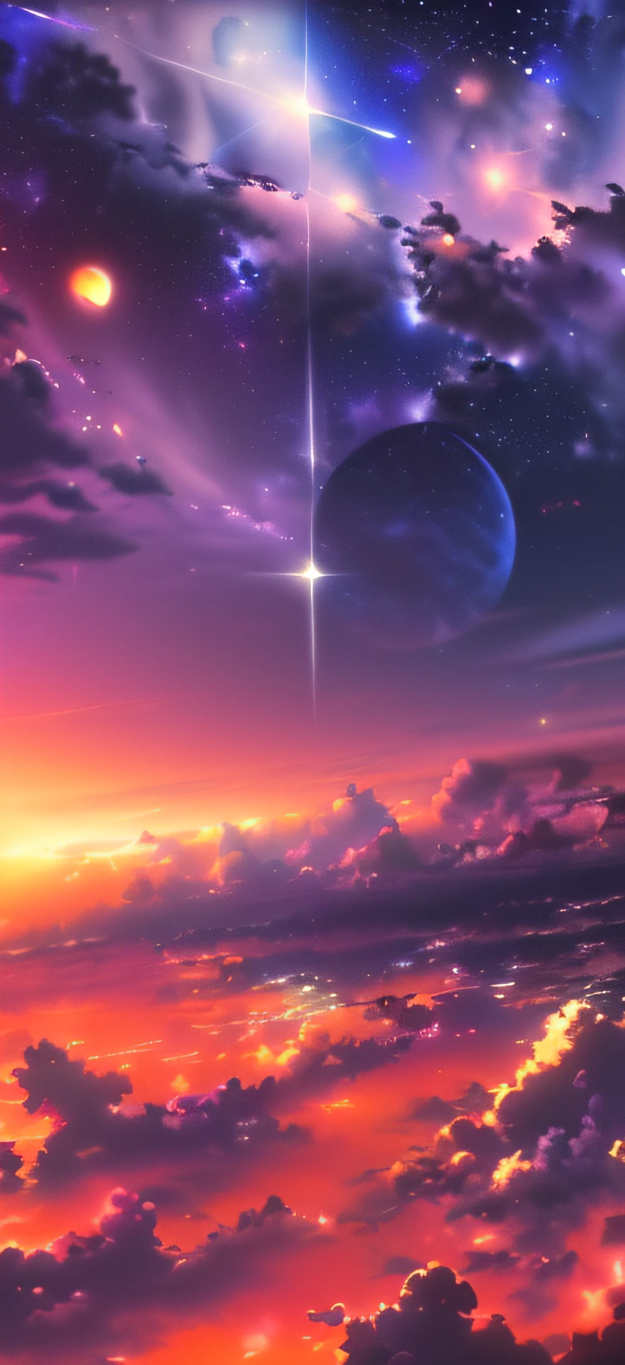 anime anime wallpapers with a view of the sky and stars, cosmic skies. by makoto shinkai, anime art wallpaper 4 k, anime art wallpaper 4k, anime art wallpaper 8 k, anime sky, amazing wallpaper, anime wallpaper 4 k, anime wallpaper 4k, 4k anime wallpaper, makoto shinkai cyril rolando, anime background art