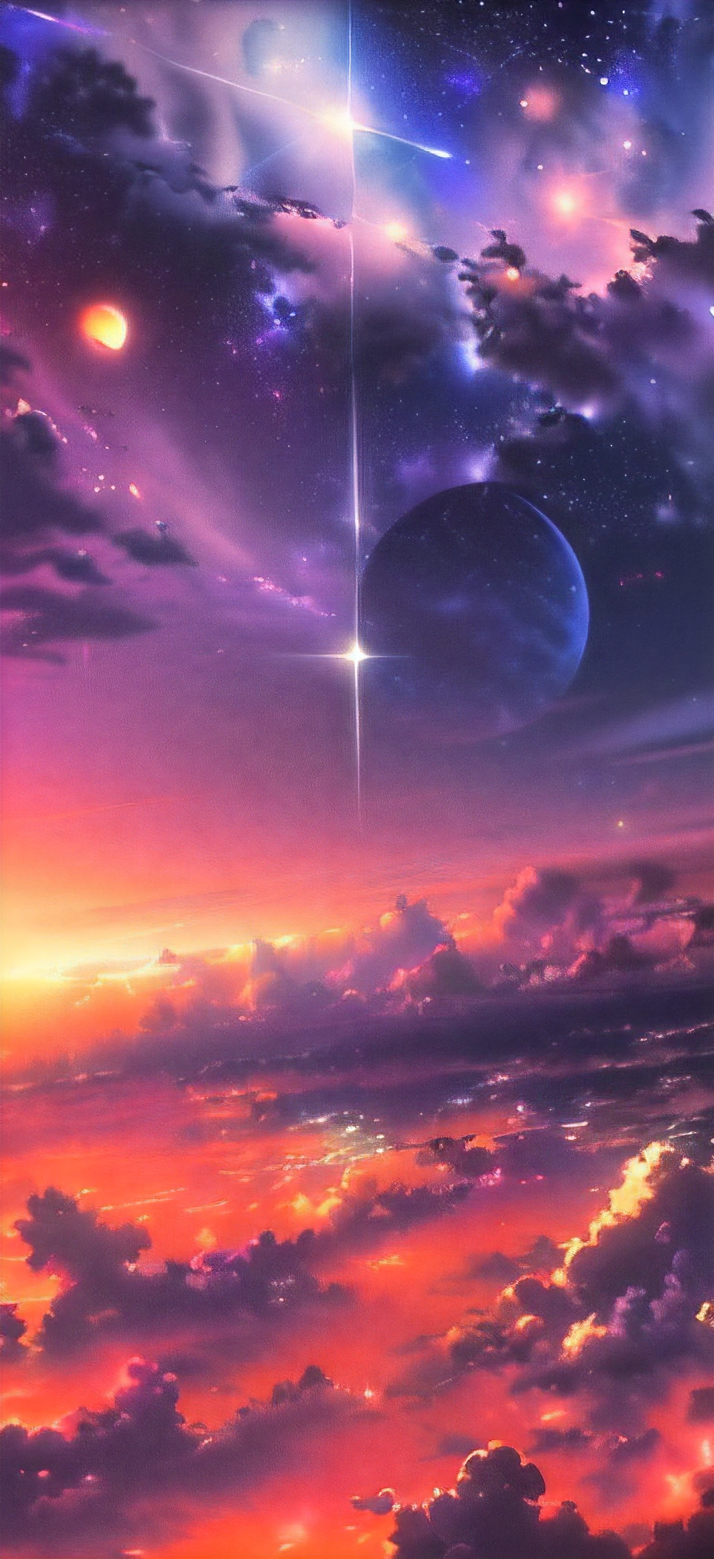 anime anime wallpapers with a view of the sky and stars, cosmic skies. by makoto shinkai, anime art wallpaper 4 k, anime art wallpaper 4k, anime art wallpaper 8 k, anime sky, amazing wallpaper, anime wallpaper 4 k, anime wallpaper 4k, 4k anime wallpaper, makoto shinkai cyril rolando, anime background art