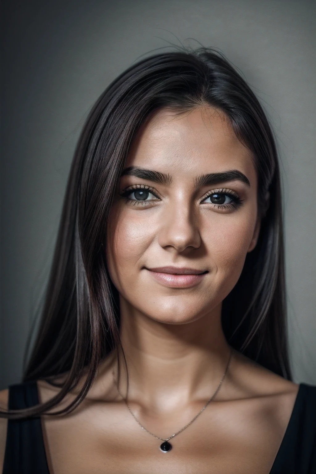 Instagram-Foto, Nahaufnahme Gesicht 1.4f, bookeh effect, Foto von 23 Y.o Chloe, blasse Haut, (smil:0.4), Harte Schatten, (10, RAW-Foto, Top quality),realistisch, Frontal, Kompliziert detailliert, Gag, wegblicken, Frauenfokus, only black dresses, Morgenhimmel, Sanfte Beleuchtung, Filmische Beleuchtung, portrait, Mit Liebe, beauty,