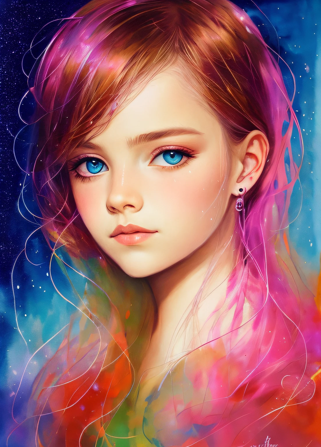 Agnes Cecile's baby，Luminous design，pastelcolor，Ink drops，Autumn lights