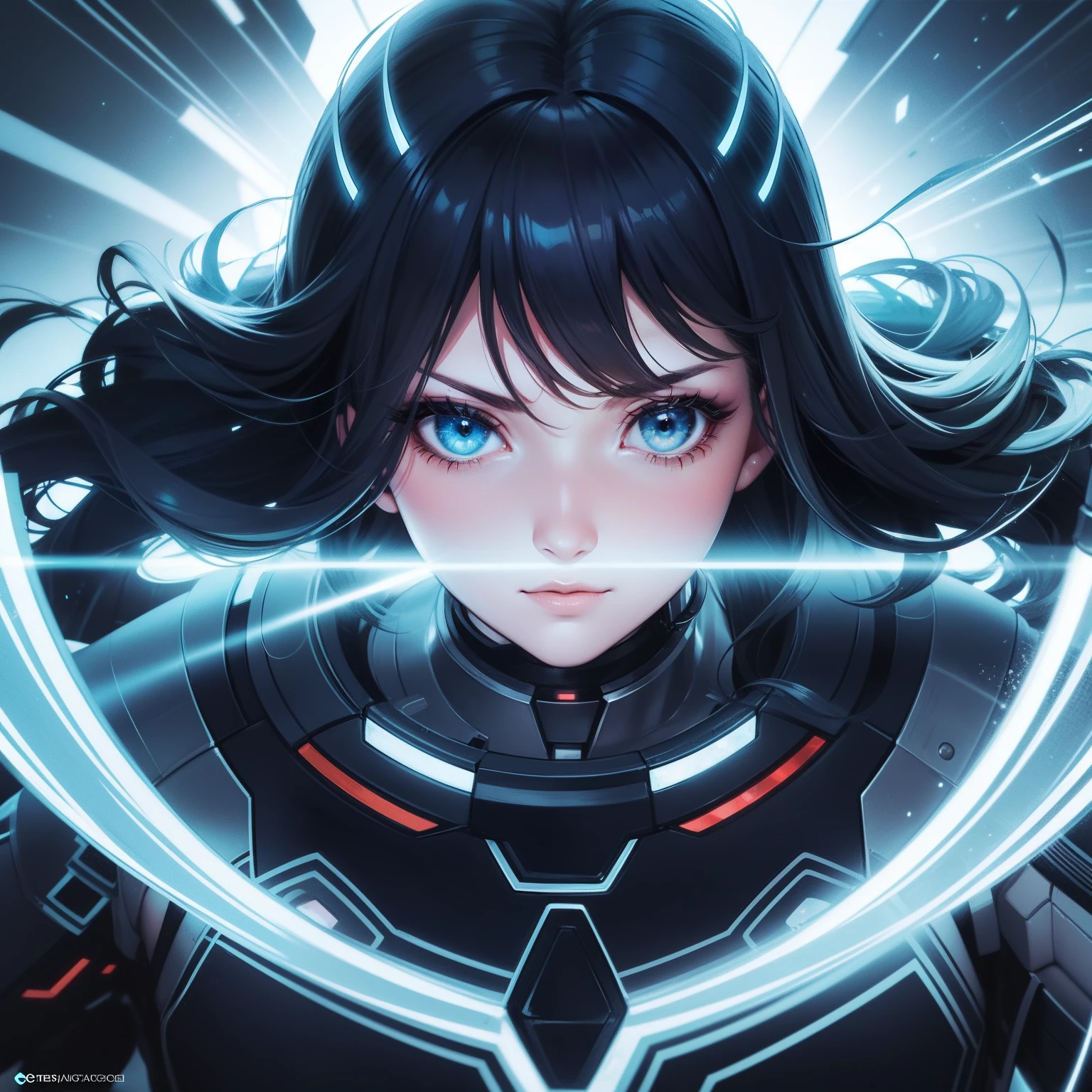 Draw a cyberwoman,delicated,A detailed,cinematic colorgrade,ultra-clear,Impeccable,High degree of completion,high and cold,prette,8k,cruel