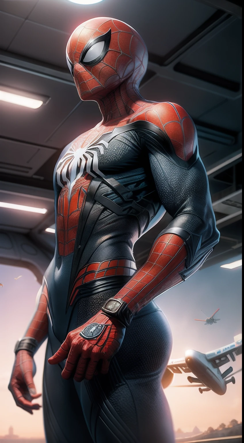 Airplanes designed to resemble Spider-Man, Airport background