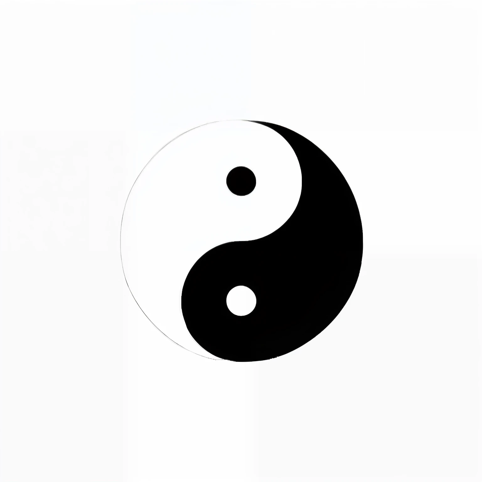 Black and white negative symbol on white background, ying and yang, yinyang shaped, yin yang, Taoism, Black and white logo, icon black and white, inspired by Wu Wei, inspired by Zhu Da, Daoism, symbol, Yang Qi, ancient symbol behind it, qiangshu, chinese artist, abstract logo, Chinese, pictogram