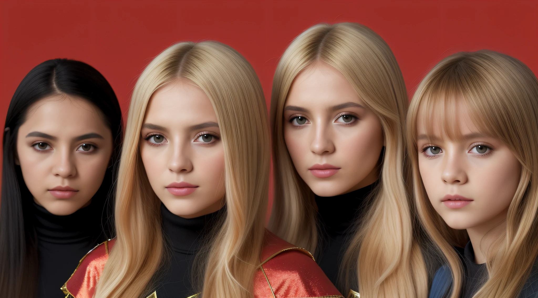 KIDS GIRL BLONDE LONG HAIR com um capuz vermelho em um fundo vermelho, um close up, Erosions, scorpions, Caparisons, Album art, prop rocks, album cape, chifres vermelhos, new album cover, Arte Oficial, Arte Promocional, Arcontes, rochas afiadas, rochas alaranjadas, Explosions, rochas), alternate album cover, Variations, progressive rock album cover, album cape!