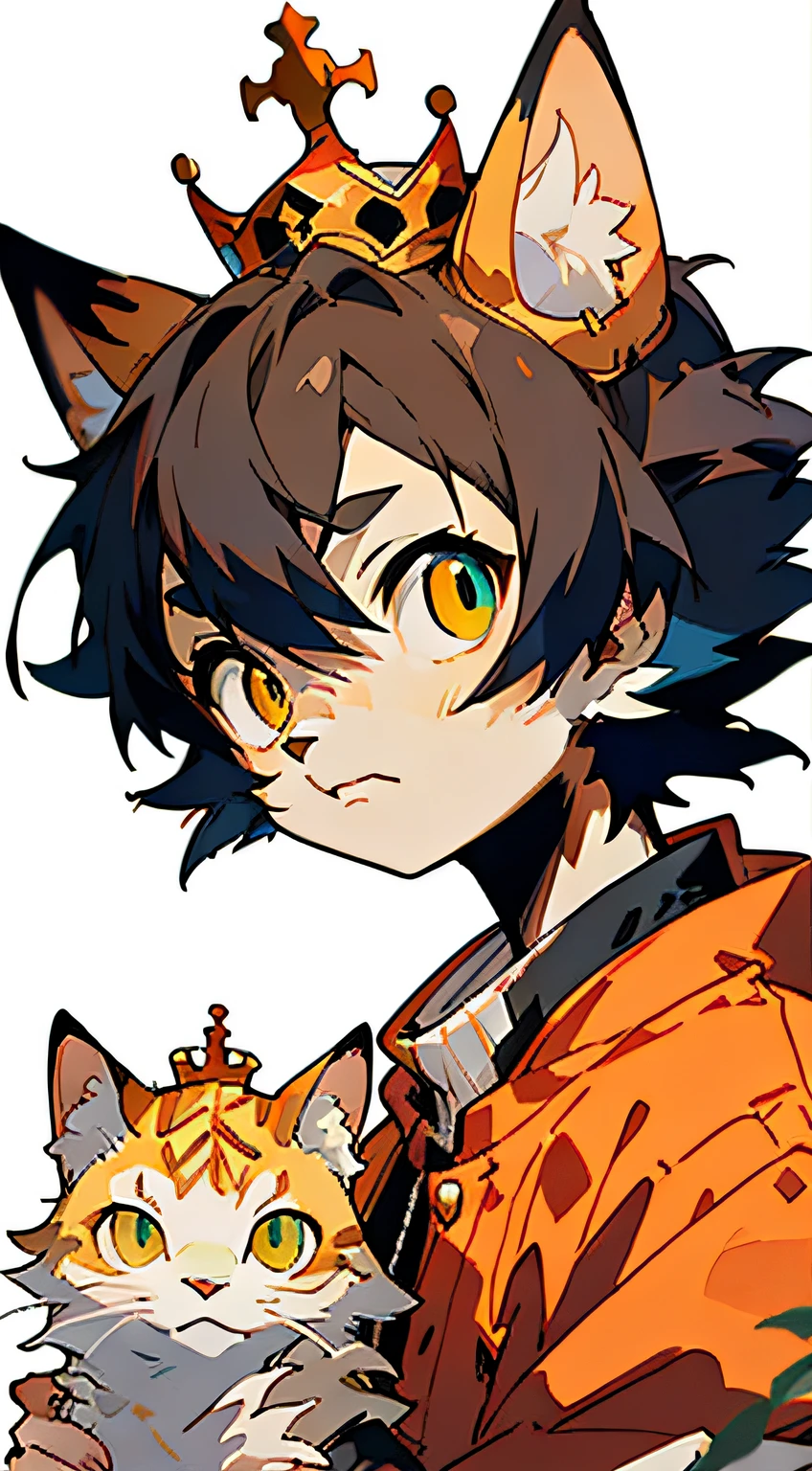 Cat with golden crown Very detailed shining eyes Modern anime style art cute and vibrant details Eared cat portrait Makoto Shinkai Studio Studio Ghibli Ki Hideaki Anno Saki Yonezen Stanley Art Germ Liu Rosrest James Jean Mark Simonetti Elegant highly detailed digital painting Art Station Pixiu Palace background