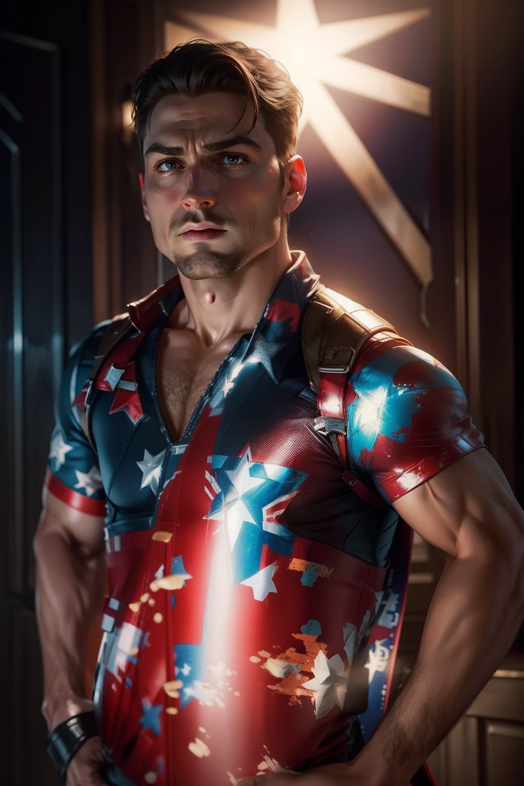Please edit to this photo to Captain America Character