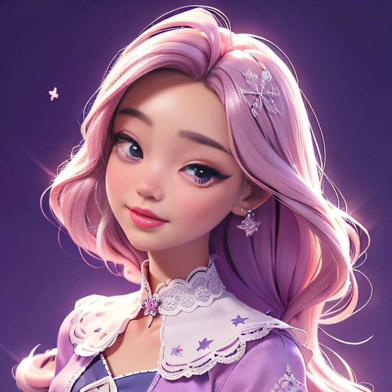 3D modeling，1：20 miniature toy models，Toy Barbie，32K fantasy Barbie（tmasterpiece，k hd，hyper HD，32K）Purple-pink flowing hair，Dream Barbie girl ，toys（realisticlying：1.4）Hold your head high，Be proud，Dream Barbie，Tsundere，Snowflakes fluttering，Snowflakes fluttering，Snowflakes fluttering，Snowflakes fluttering，Impeccable，Dream Barbie( reasonable design, Clear lines, High sharpness,Best quality, Very detailed, Masterpiece, offcial art, movie light effect, 4K )toys