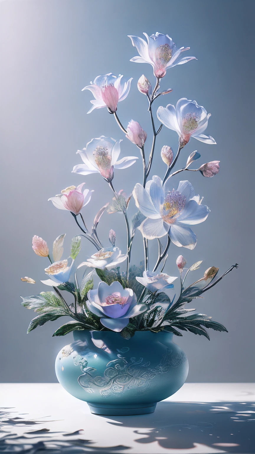 best quality, realistic, photorealistic, ultra detailed, "Mountain of Flower and Fruit+Fairy+Chinese Architecture" highly detailed carving on "southern ice" porcelain,Ultra wide angle,Accent Lighting,Volumetric Lighting,backlighting, (detailed light),((an extremely delicate and beautiful)),dramatic_shadow,ray_tracing,hdr