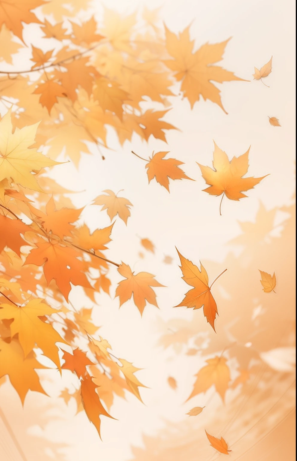 Drifting maple leaves,quadratic element,