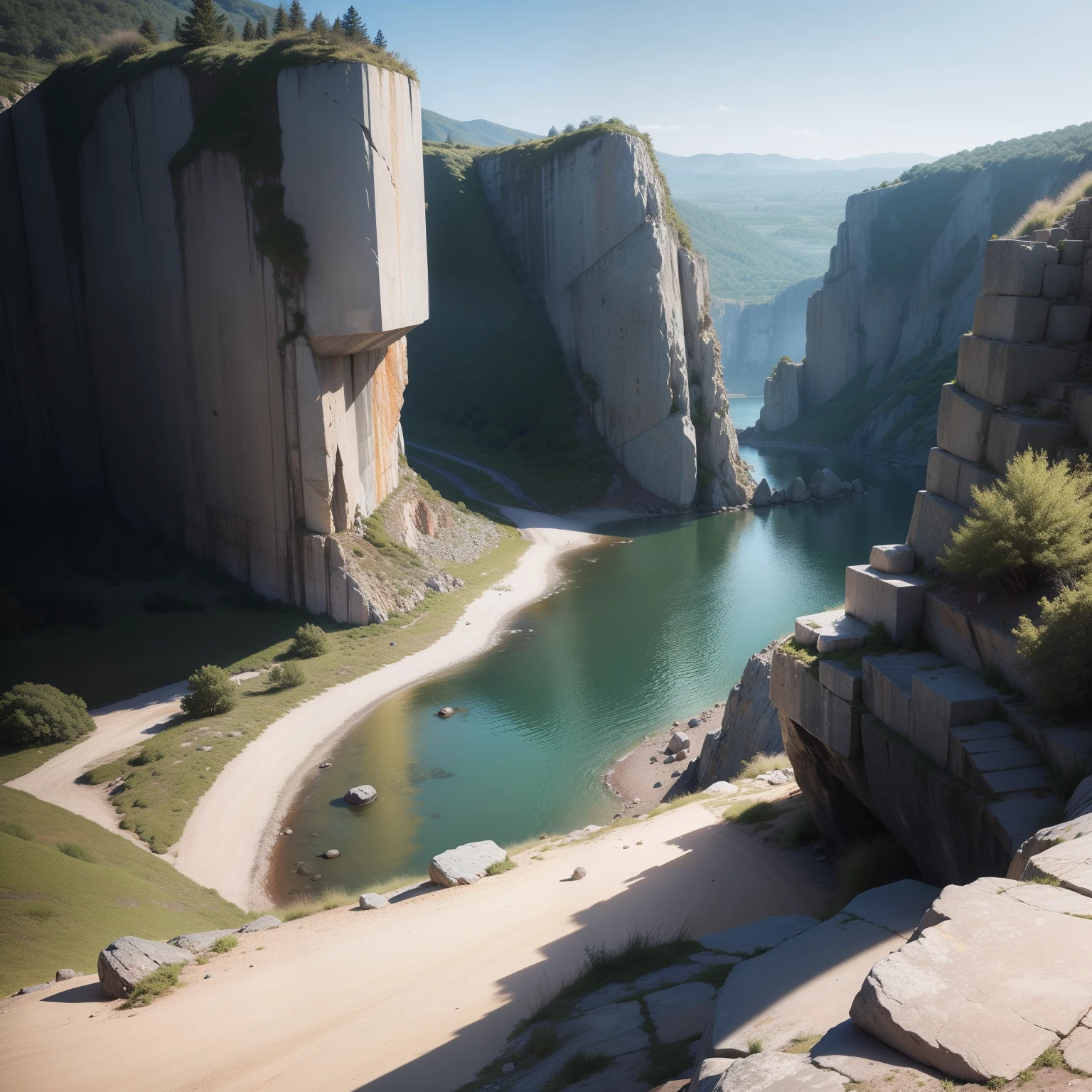 "Quarry, extract rock"