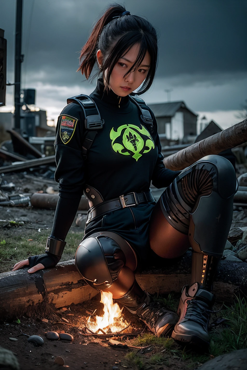 Eschatological,Grim expression,Military equipment, Taoist jewelry,Taoist,yin yang,Advanced exoskeleton,Advanced equipment,It looks vicissitudes,Firearms,废墟,Cthulhu,Lightning strikes wood,phSaber,Eschatological,Mercenary,Military equipment, Taoist jewelry,Taoist,yin yang,Advanced exoskeleton,Advanced equipment,It looks vicissitudes,Firearms,废墟,Cthulhu,schoolgirls,sitted,shoulder-length short hair,phSaber,Sitting on the ground tiredly,sat on the ground,Side sitting,Sit on your side,Bright yellow badge,Bright yellow logo,exoskeleton,Exoskeleton equipment,Machinary,Mechanical exoskeleton,There is a bright reactor in the chest,There is a reactor in the chest,The expression was very disdainful,An expression of hatred,Beautiful face,Hold the cheeks,Abandon,Hold your cheeks and think,contemplative,Think hard,Hold the cheeks,holding chin in hand,Swing your legs outward,Spread your legs,The calves are placed in front,Cross ed leg,Next to him lay wounded comrades