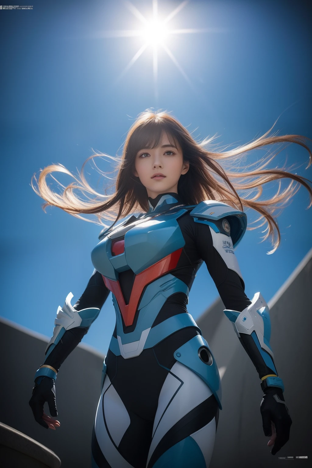 From the movie New Century Evangelion,blue theme,Best quality,Masterpiece,Realistic,professional,Vivid colors,Ultra-fine painting,Portrait,anime big breast,Photogram,number art,Fantasyart,3d graphic,Cinematic_lighting,Strong_rim_Light,rim-light,Ambient_Light,Tyndall effect,moodylighting,Huge_filesize,Real,female pervert,Mecha musume,Cyborg,Tights combat suit,Power armor,Cut clothes,Japanese_Armor,one side up,shmup,remains,rubble_废墟,(Extremely detailed Cg Unity 8K wallpaper),(((Masterpiece))),(((Best quality))),((Ultra-detailed)),(Best Illustration),((An extremely delicate and beautiful)),Dynamic Angle,Wind,classic,Spring,(Detailed light),(Sunlight),Beautiful and delicate water,(Painting),(Sketch),(full bloom),(Shine),