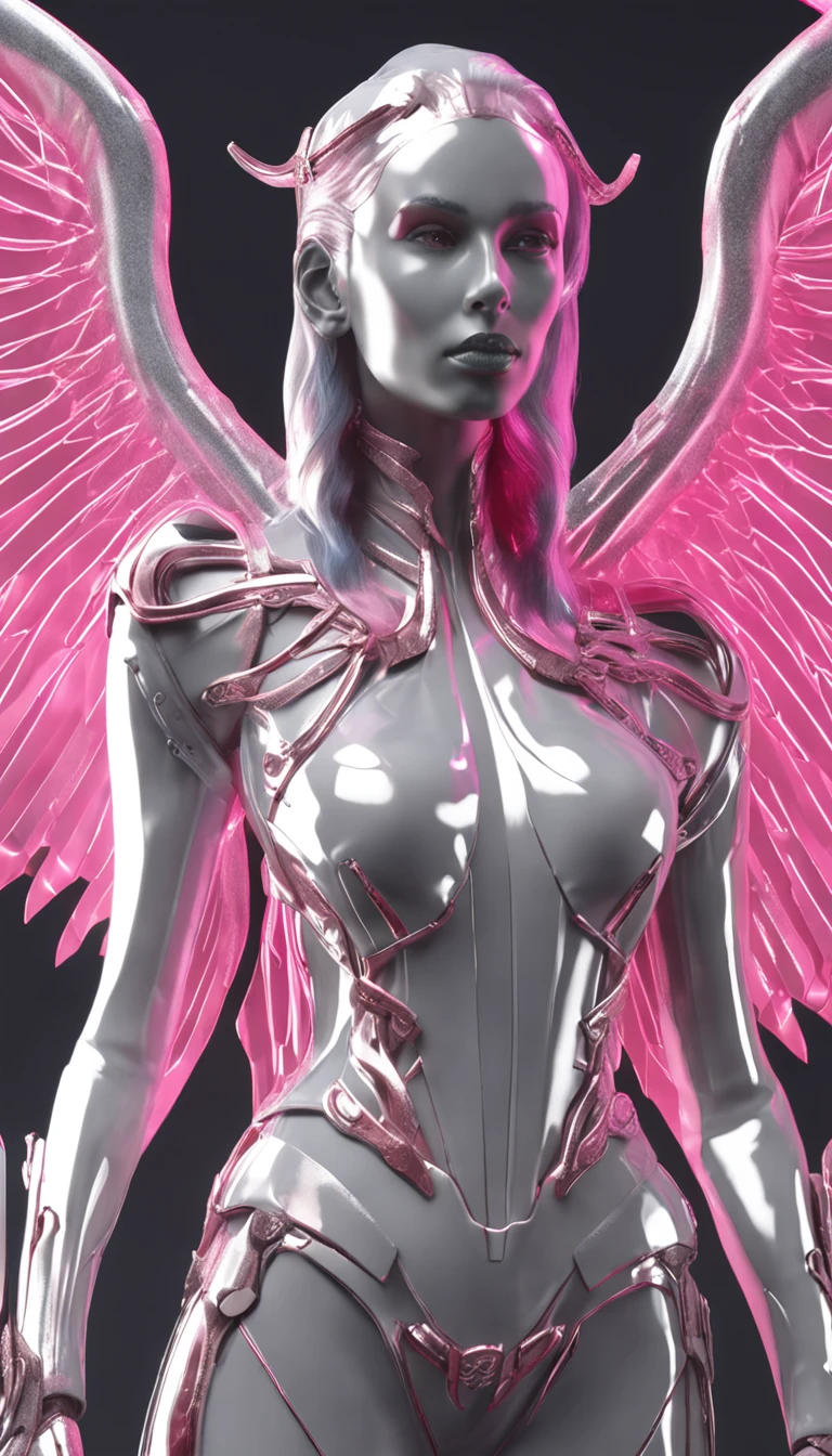 Close-up of angel statue with wings, angel of death, angel of death, unreal engine rendered + A goddess, villainess has black angel wings, the angel of death with a halo, angel in plastic armor, Flowing white robe, portrait of the angel of death, angel knight gothic girl, full - body majestic angel, angel protecting woman, Cover art, Take control of your life, Stick to life, One is called "Take lives"Full body like，(RAW photo:1.2)，Pink latex jumpsuit，Hollow-out on，Holt collar, latex shiny,tight-fitting，sweat leggs，White liquid， Pink body, wearing atsuko kudo latex outfit, wearing tight suit, Smooth pink skin, catsuits, Wearing latex, shiny plastic, shiny metallic glossy skin, The color of pink glow, latex outfit, chrome bodysuit, cyberpunk glossy latex suit, Shiny, futuristic glossy latex suit　spread their legs　M-shaped legs　angry look　sullenness　Irritated，white liquid all over body，