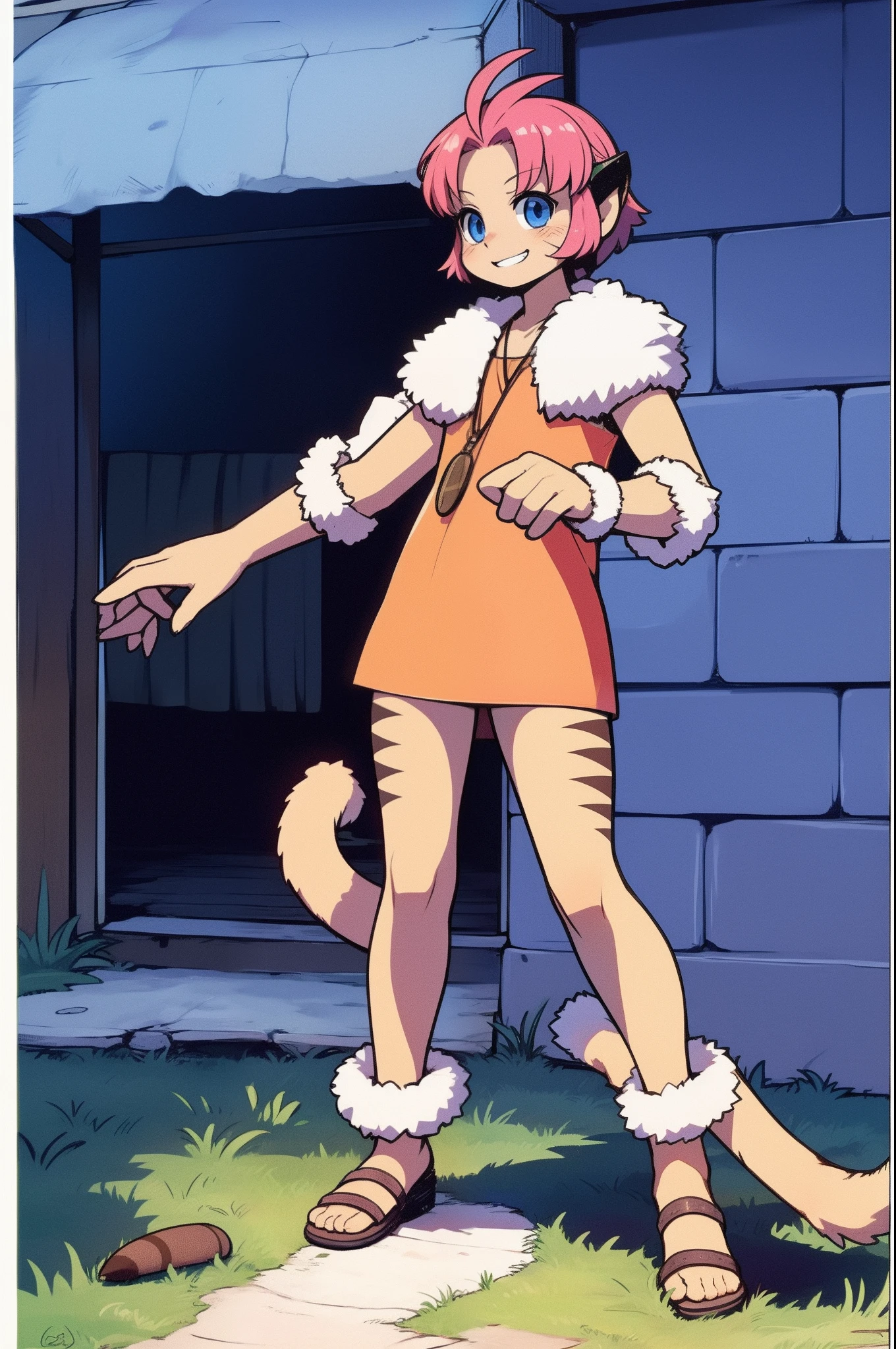 merle, standing smile, tail