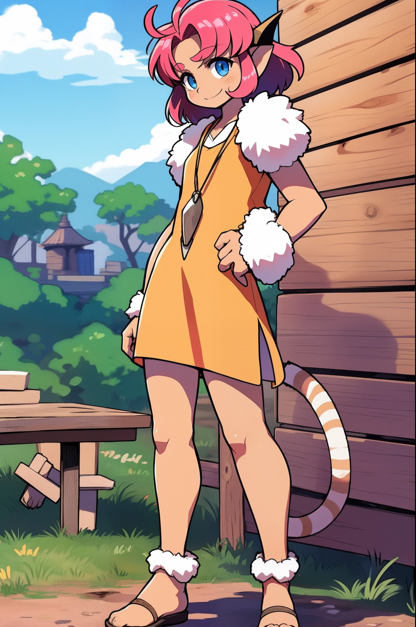 merle, standing smile, tail