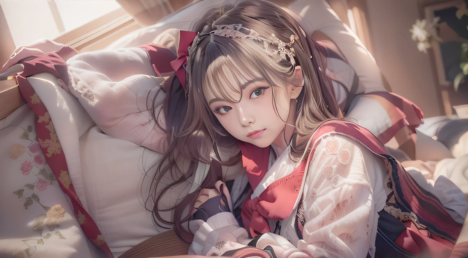 sideshot,a closeup,FULL ANATOMY,ultimate beauty girl，small tits，Woman lying on bed in Western-style building, Girl sleeping in sailor suit，photo taken with sony a7r, Realistic Young Gravure Idol, Anime. Soft lighting, taken with canon eos 5 d mark iv, Photograph Taken on Nikon D750, Photo taken with Nikon D 7 5 0, the face of a beautiful Japanese girl,taken with canon 5d mk4，((smooth hair，detailed hairs，Very fine hairs))，slim figure,extremely detailed eye and face、beatiful detailed eyes,Tsurime,Cool color makeup，light glow，Expro II，Lens Flare，Sharpen，