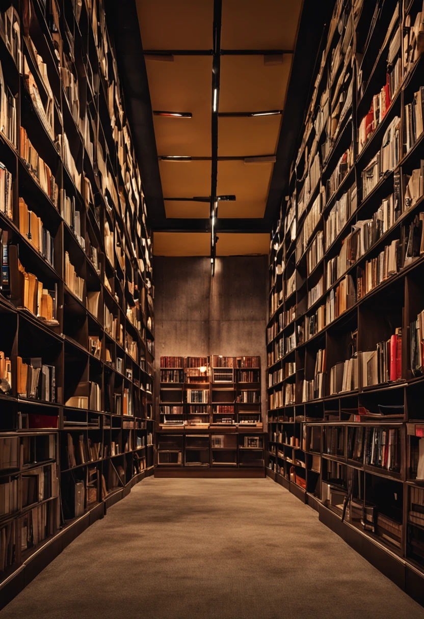 biblioteca moderna，Stunning renovation，estante de livros，lockers，cena ampla，in a panoramic view，de fora, UHD, Detalhes altos, personagens famosos