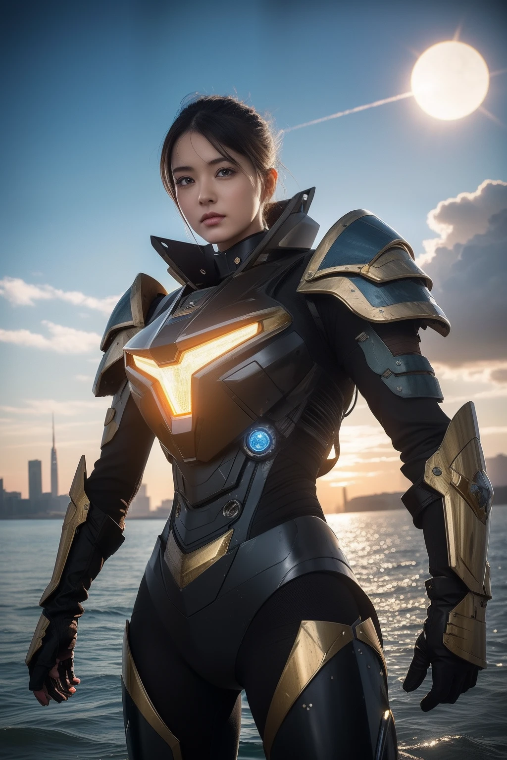 (Extremely detailed Cg Unity 8K wallpaper),(((Masterpiece))),(((Best quality))),((Ultra-detailed)),(Best Illustration),((An extremely delicate and beautiful)),Dynamic Angle,Wind,classic,Spring,(Detailed light),(Sunlight),Beautiful and delicate water,(Painting),(Sketch),(full bloom),(Shine),From the movie New Century Evangelion,orange theme,Best quality,Masterpiece,Realistic,professional,Vivid colors,Ultra-fine painting,Portrait,anime big breast,Photogram,number art,Fantasyart,3d graphic,Cinematic_lighting,Strong_rim_Light,rim-light,Ambient_Light,Tyndall effect,moodylighting,Huge_filesize,Real,female pervert,Mecha musume,Cyborg,Tights combat suit,Power armor,Cut clothes,Japanese_Armor, A steampunk-inspired, futuristic battle-ready jetski skims across the water with a fierce presence. Intricate gears and brass fittings adorn its hull, showcasing the perfect blend of advanced technology and Victorian aesthetics. This realistic masterpiece glistens under the sun, ready for action.