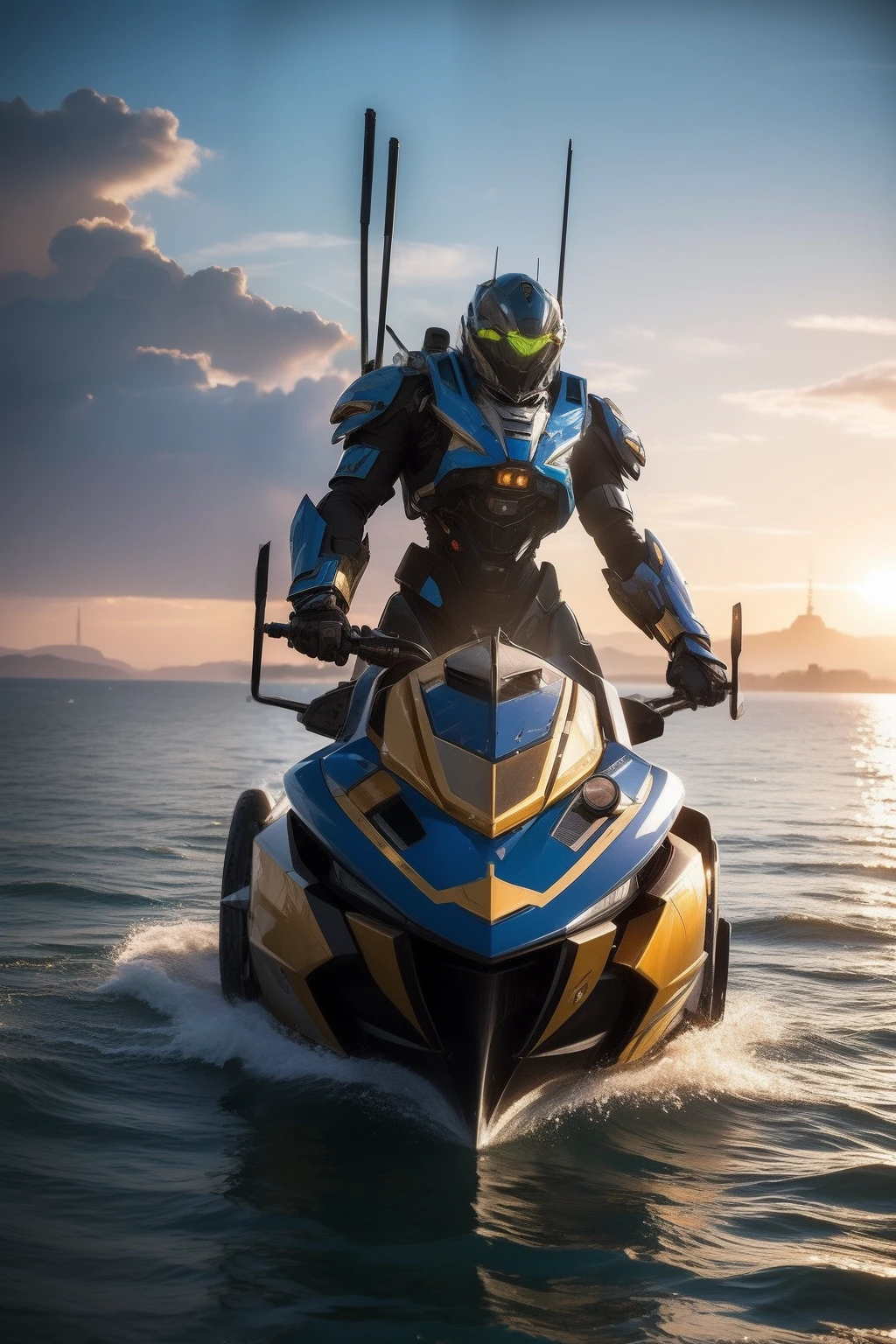 (Extremely detailed Cg Unity 8K wallpaper),(((Masterpiece))),(((Best quality))),((Ultra-detailed)),(Best Illustration),((An extremely delicate and beautiful)),Dynamic Angle,Wind,classic,Spring,(Detailed light),(Sunlight),Beautiful and delicate water,(Painting),(Sketch),(full bloom),(Shine),From the movie New Century Evangelion,orange theme,Best quality,Masterpiece,Realistic,professional,Vivid colors,Ultra-fine painting,Portrait,anime big breast,Photogram,number art,Fantasyart,3d graphic,Cinematic_lighting,Strong_rim_Light,rim-light,Ambient_Light,Tyndall effect,moodylighting,Huge_filesize,Real,female pervert,Mecha musume,Cyborg,Tights combat suit,Power armor,Cut clothes,Japanese_Armor, A steampunk-inspired, futuristic battle-ready jetski skims across the water with a fierce presence. Intricate gears and brass fittings adorn its hull, showcasing the perfect blend of advanced technology and Victorian aesthetics. This realistic masterpiece glistens under the sun, ready for action.