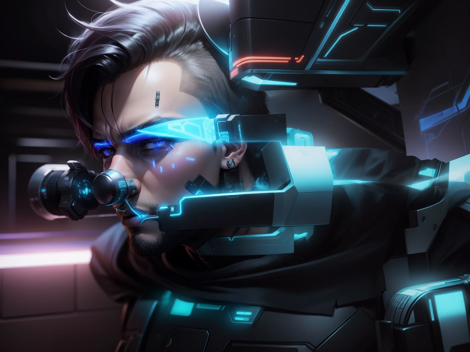Change background cyberpunk handsome boy, realistic face, 8k, ultra realistic,