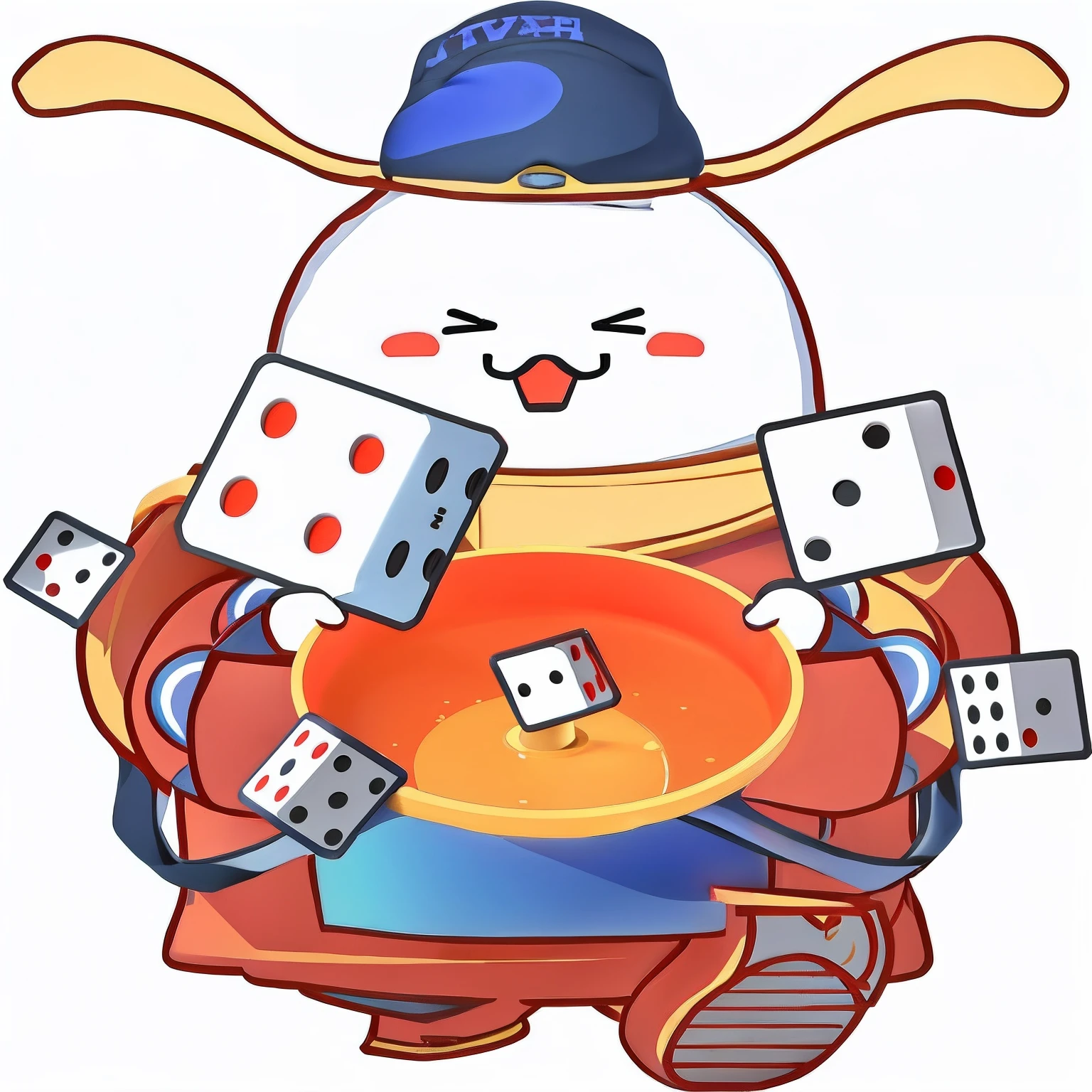 With a hat on,Bowl in hand,Play the game of pie