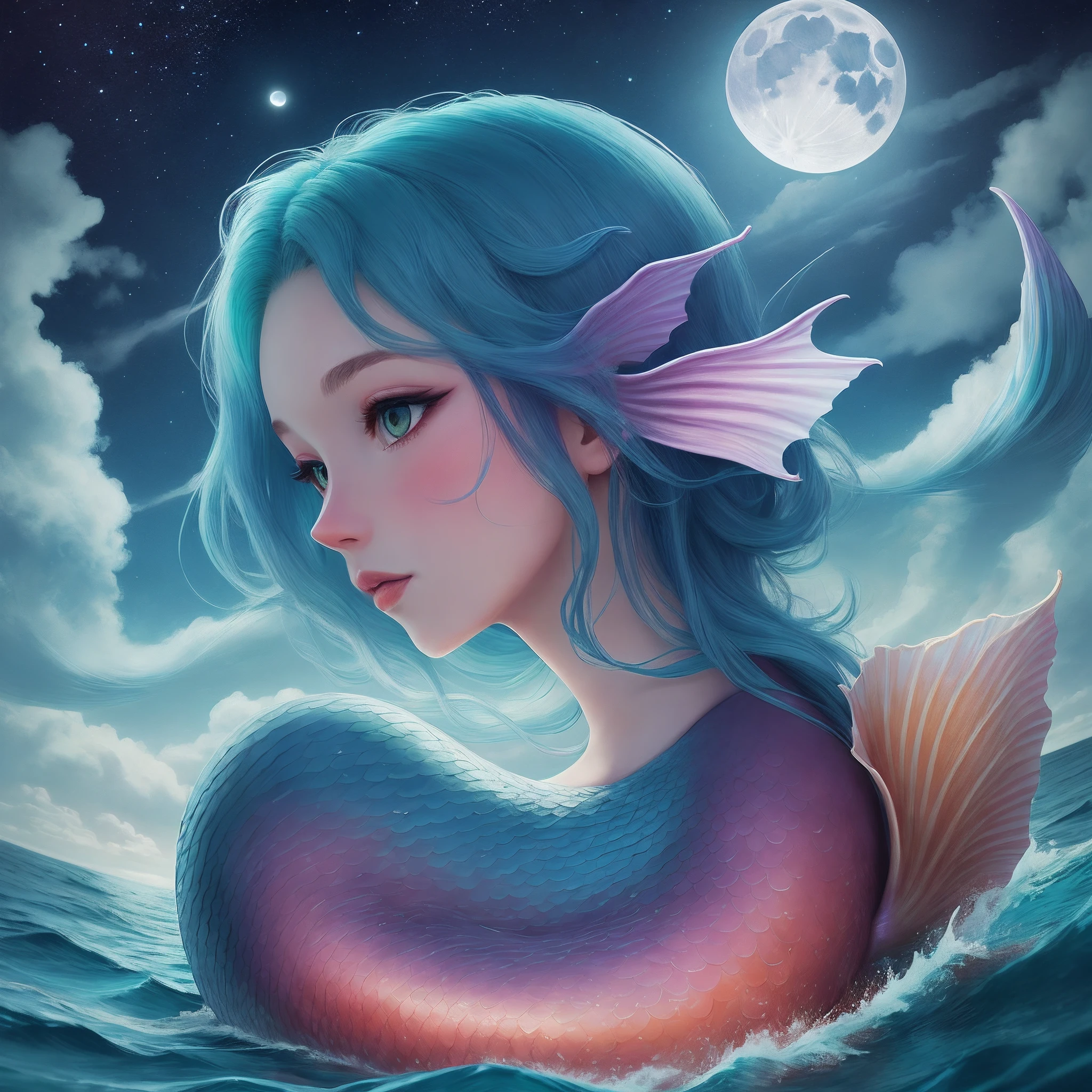 Sea Mermaid Moonlight Profile