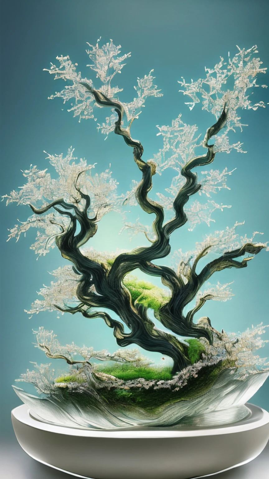 Microlandscape,Sword,woman,Chinese sacred tree