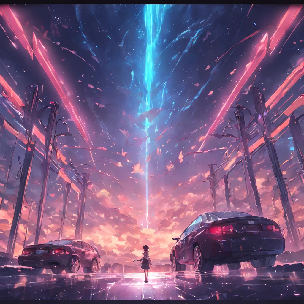 Make 2 different imagnes by car ( space background)