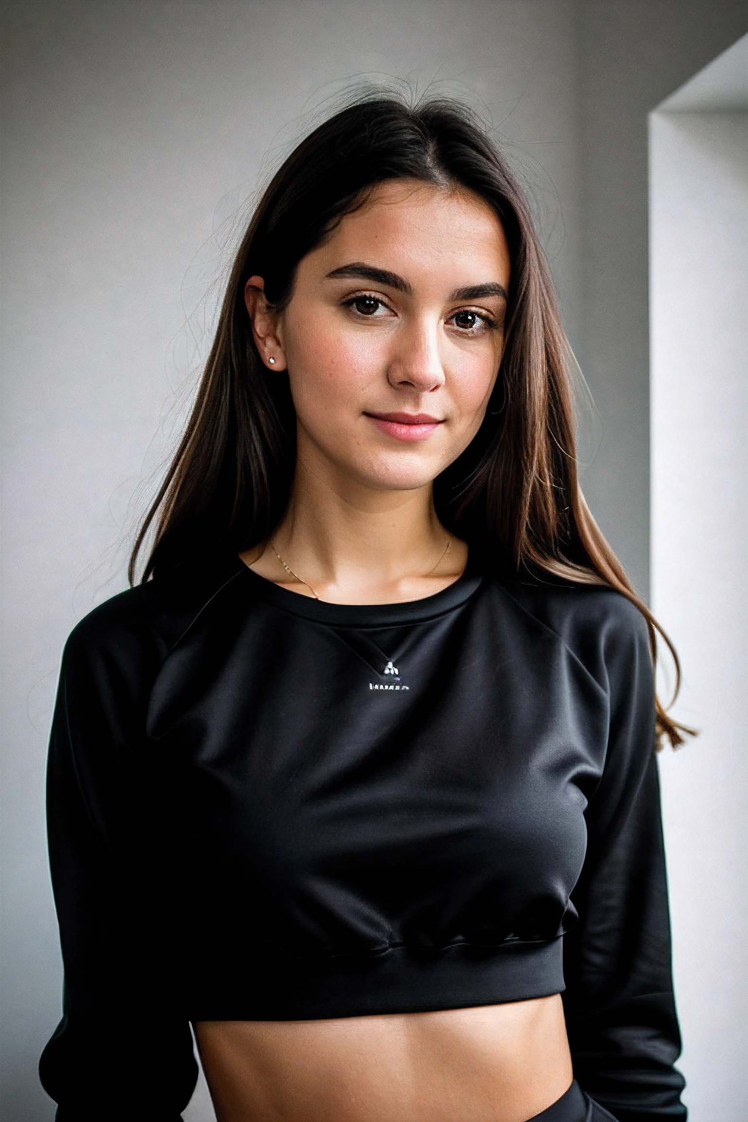Instagram-Foto, Nahaufnahme Gesicht 1.4f, bookeh effect, Foto von 23 Y.o Chloe, blasse Haut, (smil:0.4), Harte Schatten, (10, RAW-Foto, Top quality),realistisch, Frontal, Kompliziert detailliert, Gag, wegblicken, Frauenfokus, only black dresses, Morgenhimmel, Sanfte Beleuchtung, Filmische Beleuchtung, portrait, Mit Liebe, beauty, beautiful, supreme clothing, blurry foreground, blur effect, Mikro-Details, weiches Licht, fotorealistisch, proportional, Hyper Details, Jung, Gemeinsames Gesicht, Ein lebendiges Gesicht, Detaillierte, seductive eyes, in einem schwarzen Sweatshirt, ((detailed facial features)), (fein detaillierte Haut), blasse Haut, Realistische Hautstruktur, Extreme Hautdetails, (poren:0.1), Masterpiece best quality, fotorealistisch, Eine hyperrealistische, Detailliert, 8K, HDR, (Sanfte Farbe: 1.2), light depth of field, Breites Licht, Hoher Kontrast, Hintergrundbeleuchtung, Leichtes Funkeln, chromatische Aberration, Scharfer Fokus, RAW-Farbfoto, ((NSFW)), only black dresses, Morgenhimmel, Sanfte Beleuchtung, Filmische Beleuchtung, portrait, Mit Liebe, beauty, beautiful, supreme clothing, blurry foreground, blur effect,