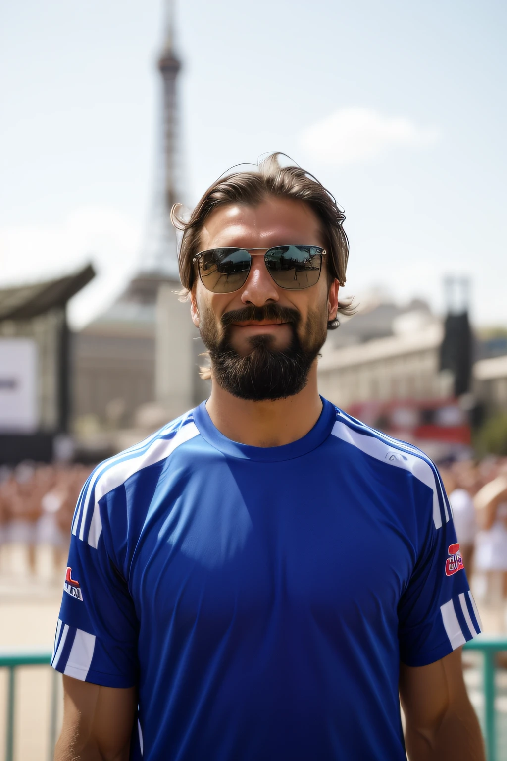 there is a man with a beard and sunglasses standing in front of a crowd, romain jouandeau, sebastien chabal, artem chebokha, adam varga, sascha schneider, christian dimitrov, bogdan rezunenko, maxim sukharev, daniil kudriavtsev, zachary corzine, hasan piker, daniel dociu