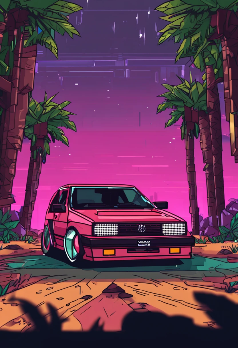 pixel art carro jetta detalhado