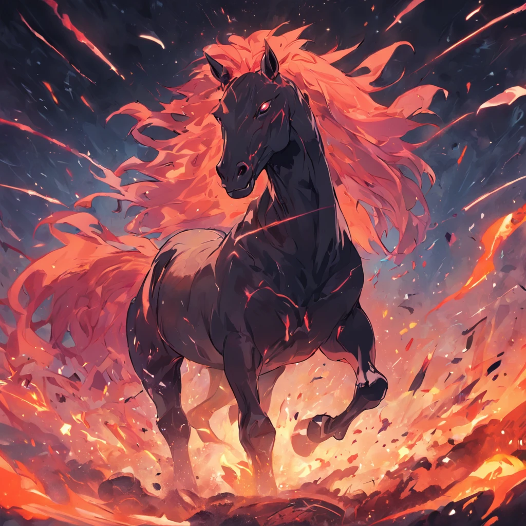 Fierce horse-headed man，handheldweapons，Hell background，Ghastly