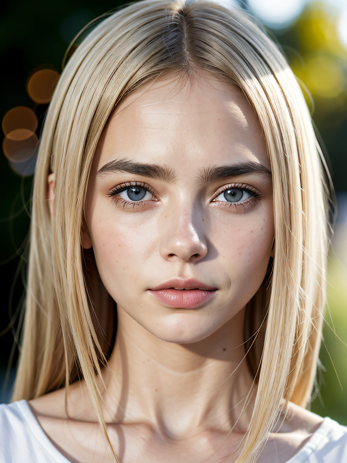 Cara fotorrealista, Parte superior del cuerpo, La mejor calidad, Parte superior del cuerpo, Hi-Def, Subsoil Scatter, Detallado, 1girl, boca cerrada, Piel realista, solamente, ojos detallados, Enfoque facial, (Primer plano de la cara), (fondo blanco:1.4)
