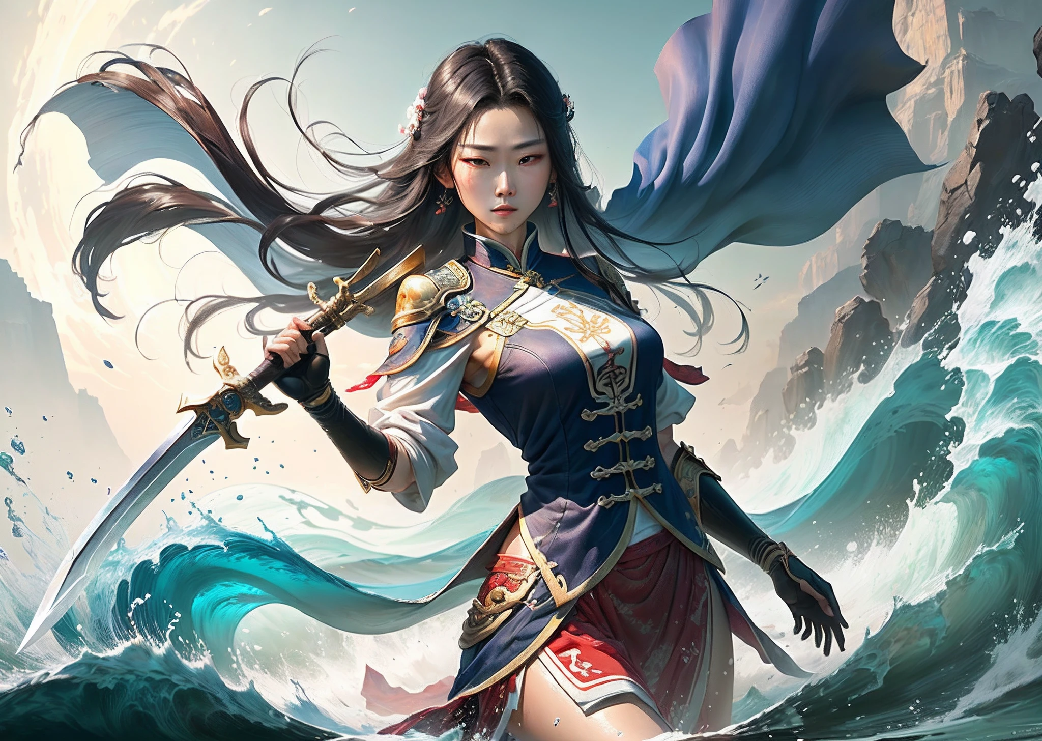 ancient wind,Xianxia,Tsing Yi,Battle sword,water ink