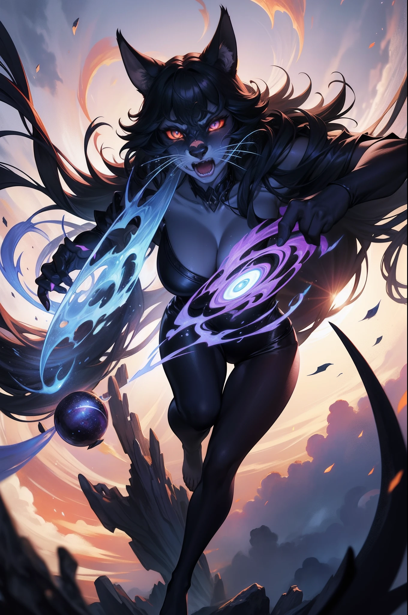 a photo of the best quality showing ultra realistic Shadowfang, Ascending to a higher plane of existence, becoming a demigod in A Bewitched Mansion, Complex, Colorful, Ultra Realistic, High quality, Ultra detailed, Sharp focus, 8K UHD, Super sharp, Superb Fantasy Movie scene