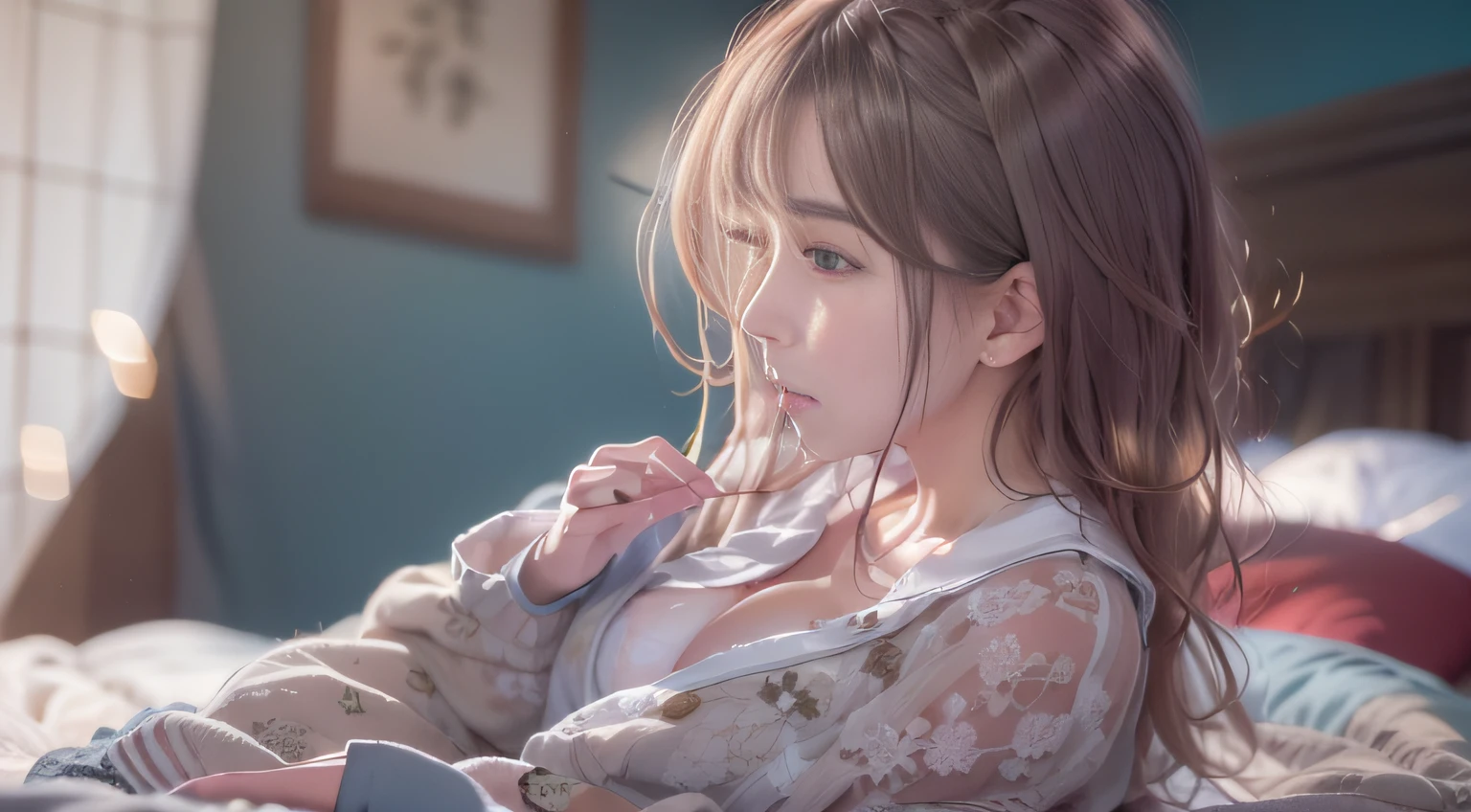 sideshot,a closeup,FULL ANATOMY,ultimate beauty girl,small tits,Woman lying on bed in Western-style building, Girl sleeping in sailor suit,photo taken with sony a7r, Realistic Young Gravure Idol, Anime. Soft lighting, taken with canon eos 5 d mark iv, Photograph Taken on Nikon D750, Photo taken with Nikon D 7 5 0, the face of a beautiful Japanese girl,taken with canon 5d mk4,((smooth hair,detailed hairs,Very fine hairs)),slim figure,extremely detailed eye and face、beatiful detailed eyes,Tsurime,Cool color makeup,light glow,Expro II,Lens Flare,Sharpen,