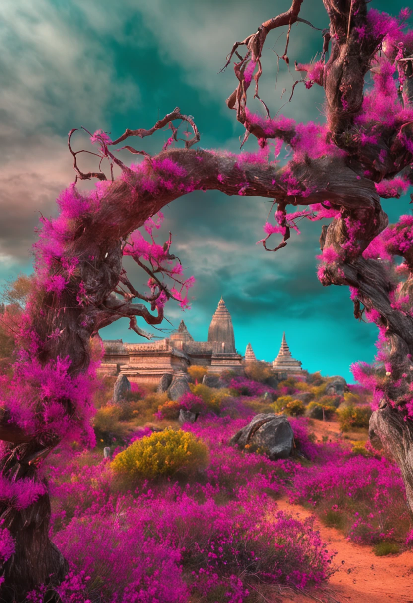 Crie a terra pura de maitreya com muitos detalhes.