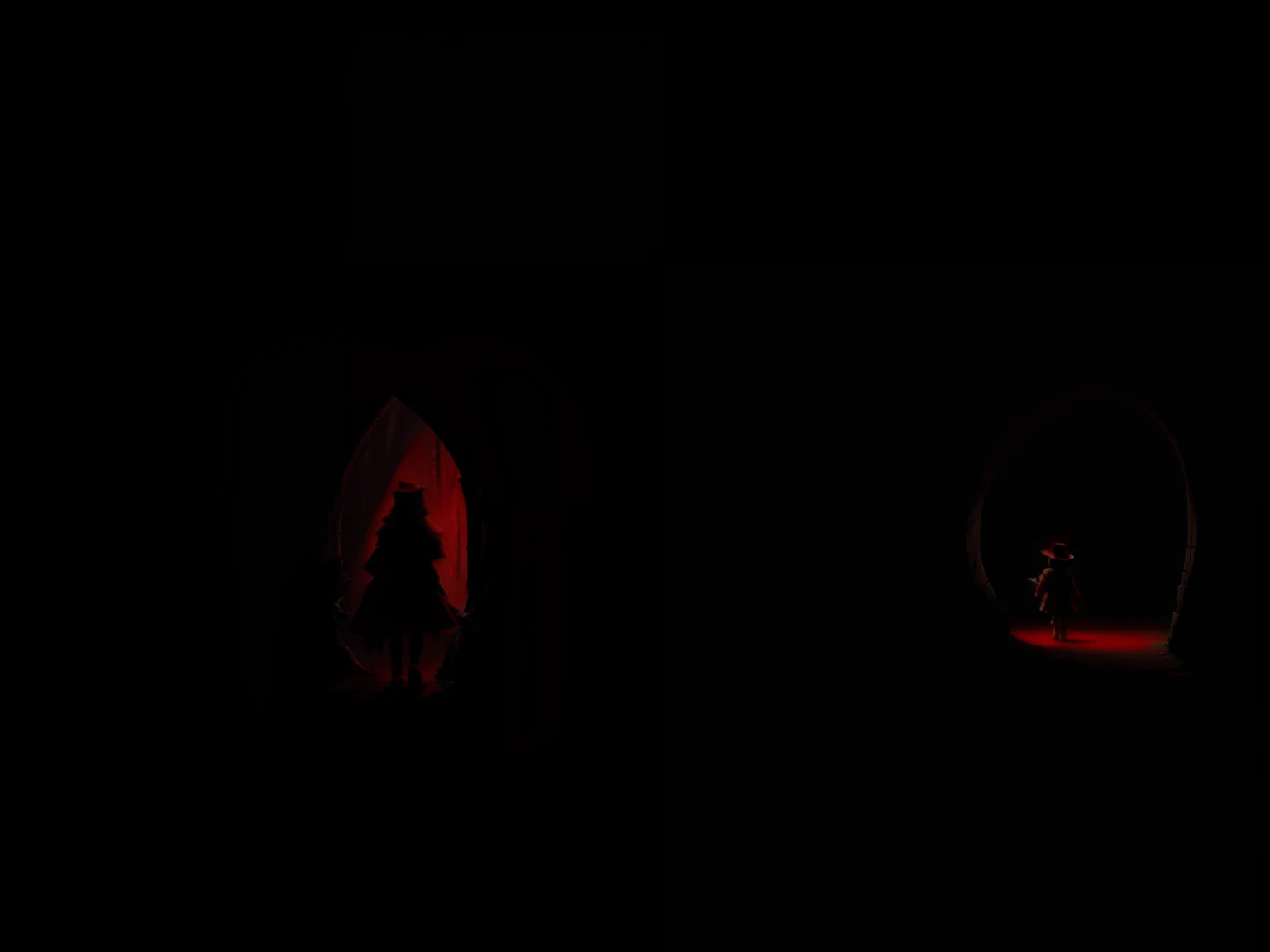 Little Red Hat and the Big Bad Wolf, personagens macabros, enquadramento geral