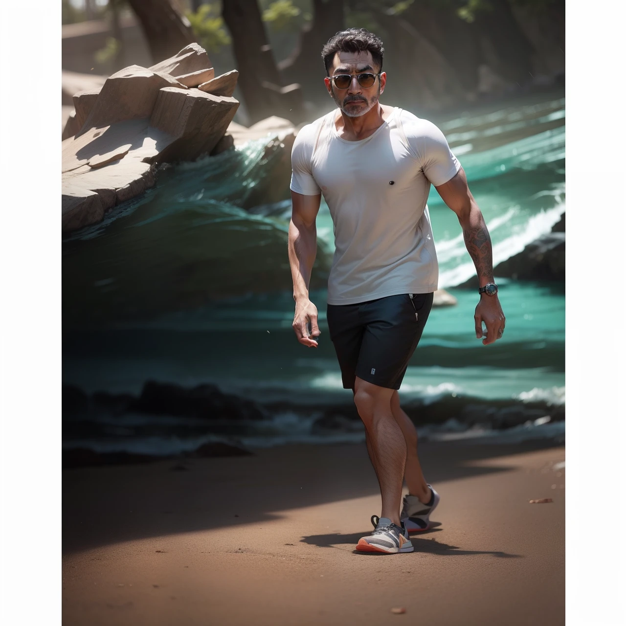 Baground change fit body natural realistic 8k