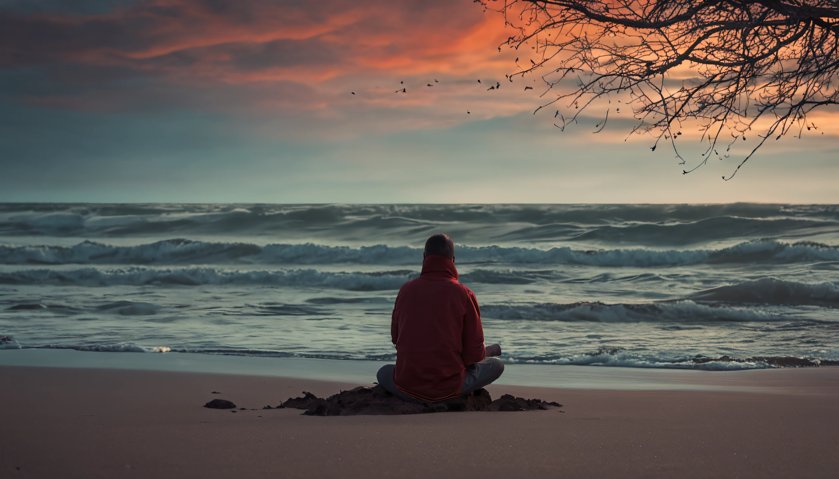 Image of a contemplative person looking at the horizon