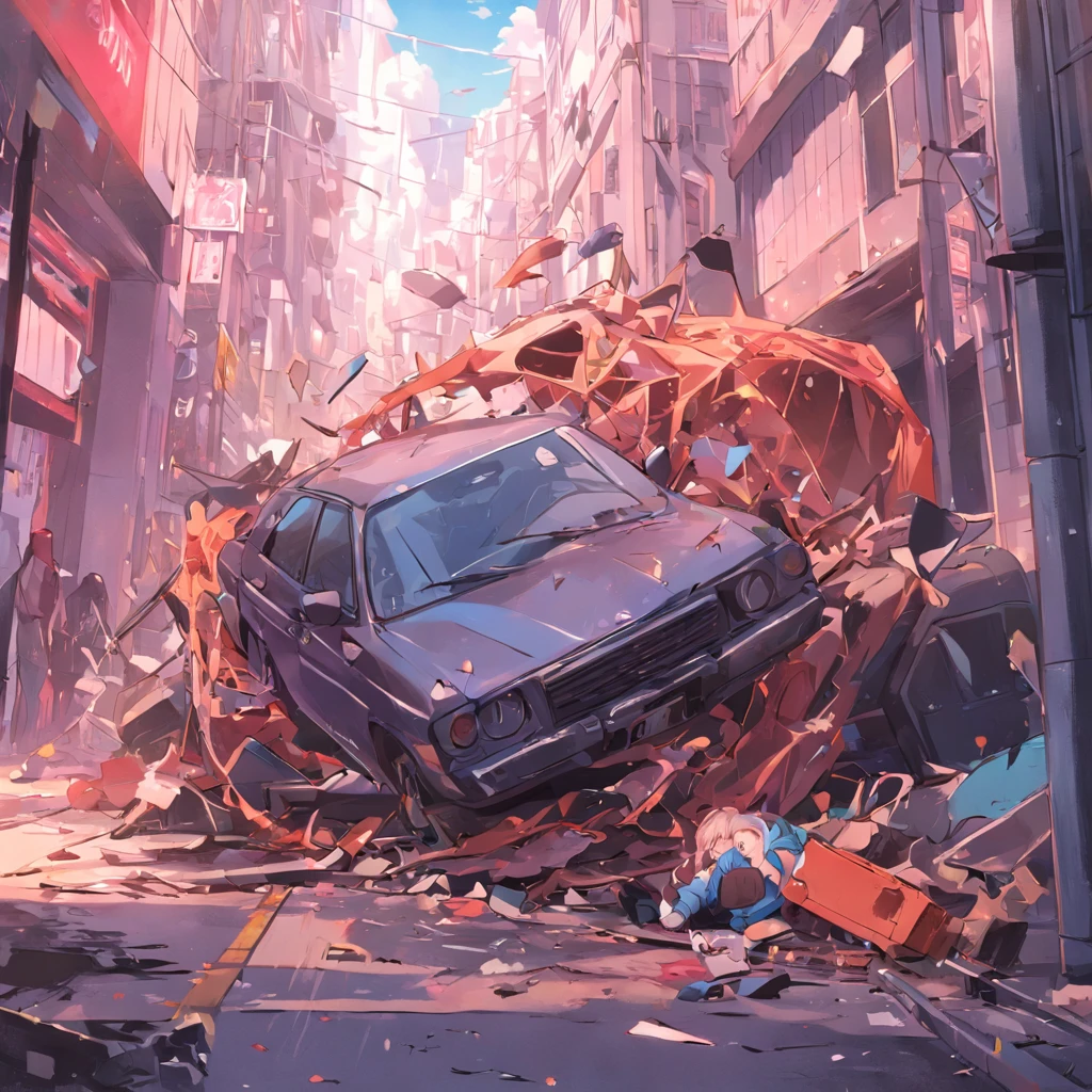 disaster,the street,Vehicle collision,Overturned,clutter